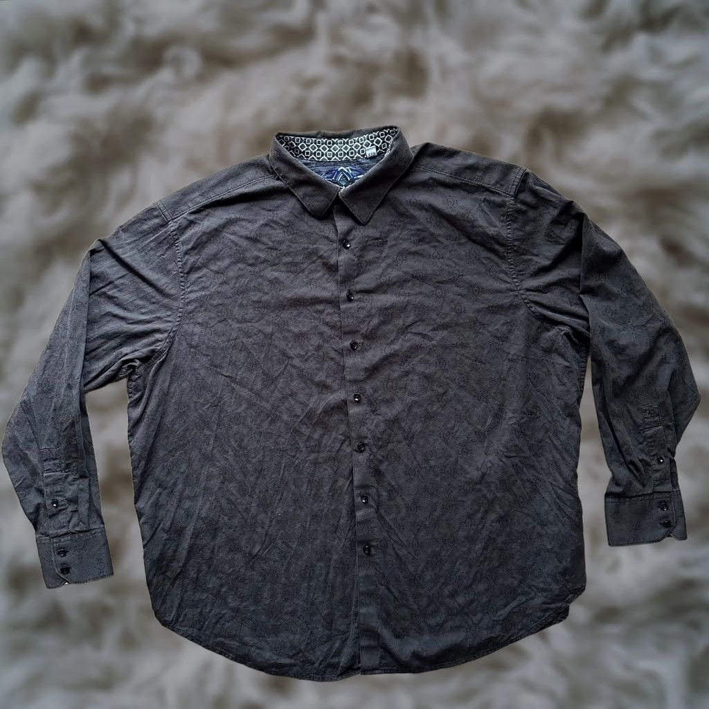 Robert Graham Robert Graham Button Up Shirt Mens 2XL Long Sleeve Point Collar Black Cotton Size US XXL / EU 58 / 5 - 1 Thumbnail