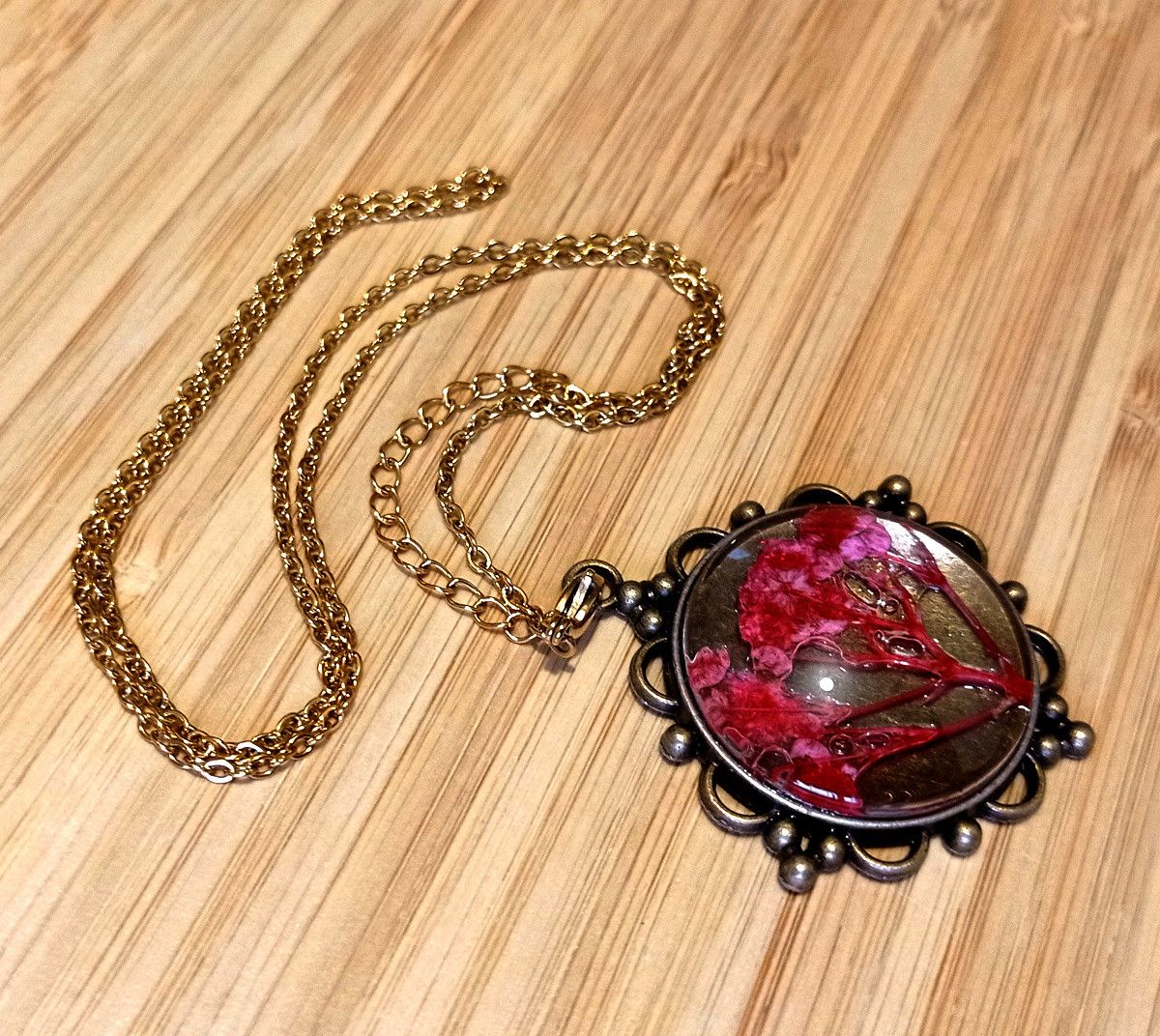 Hysteric Glamour × Vintage Stunning Goth Flower Natural Plant Gold Necklace Unique RARE Size ONE SIZE - 4 Thumbnail