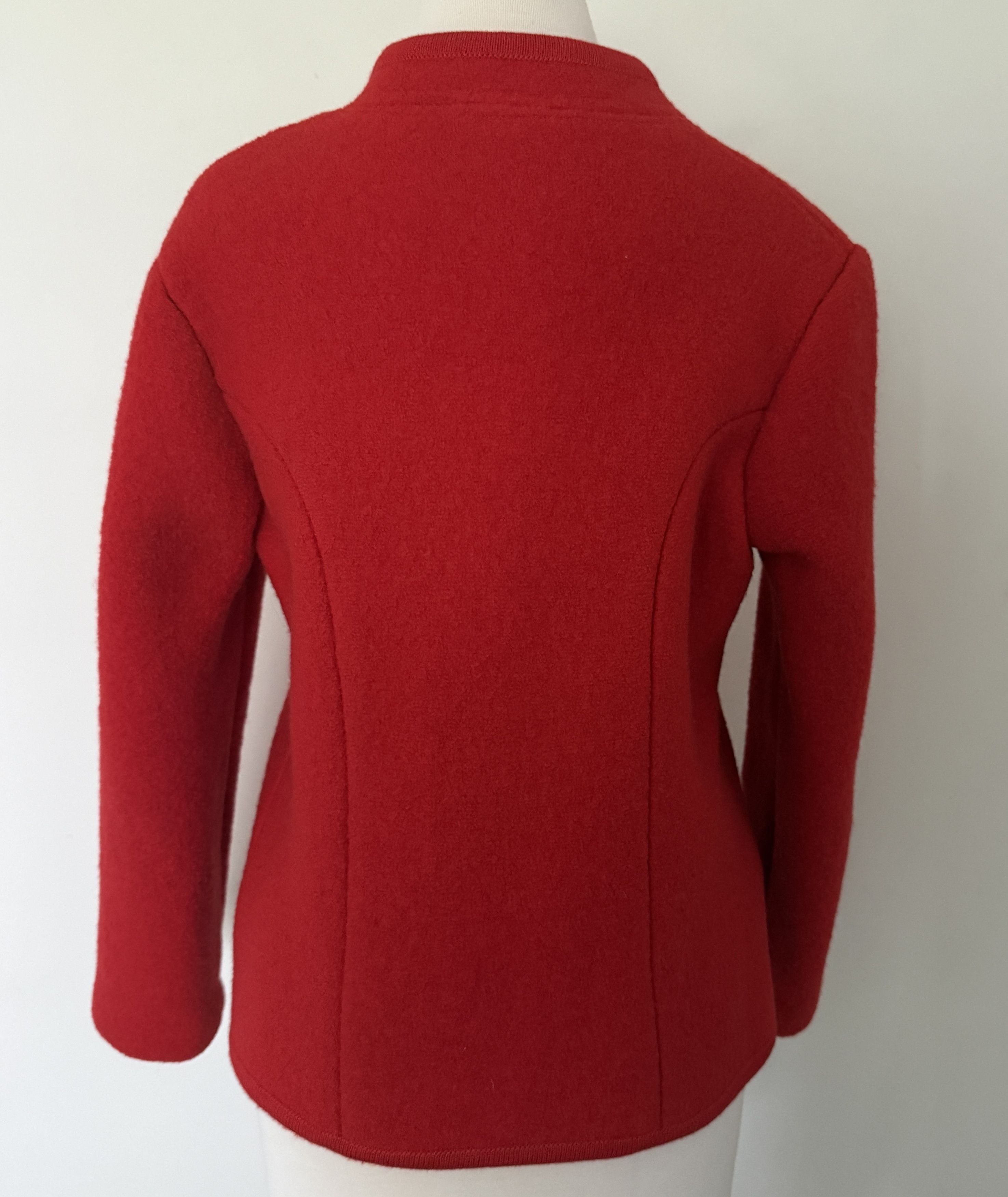 Other VTG German Cherry Red Boiled Wool Jacket Trachten Alpine Size S / US 4 / IT 40 - 8 Thumbnail