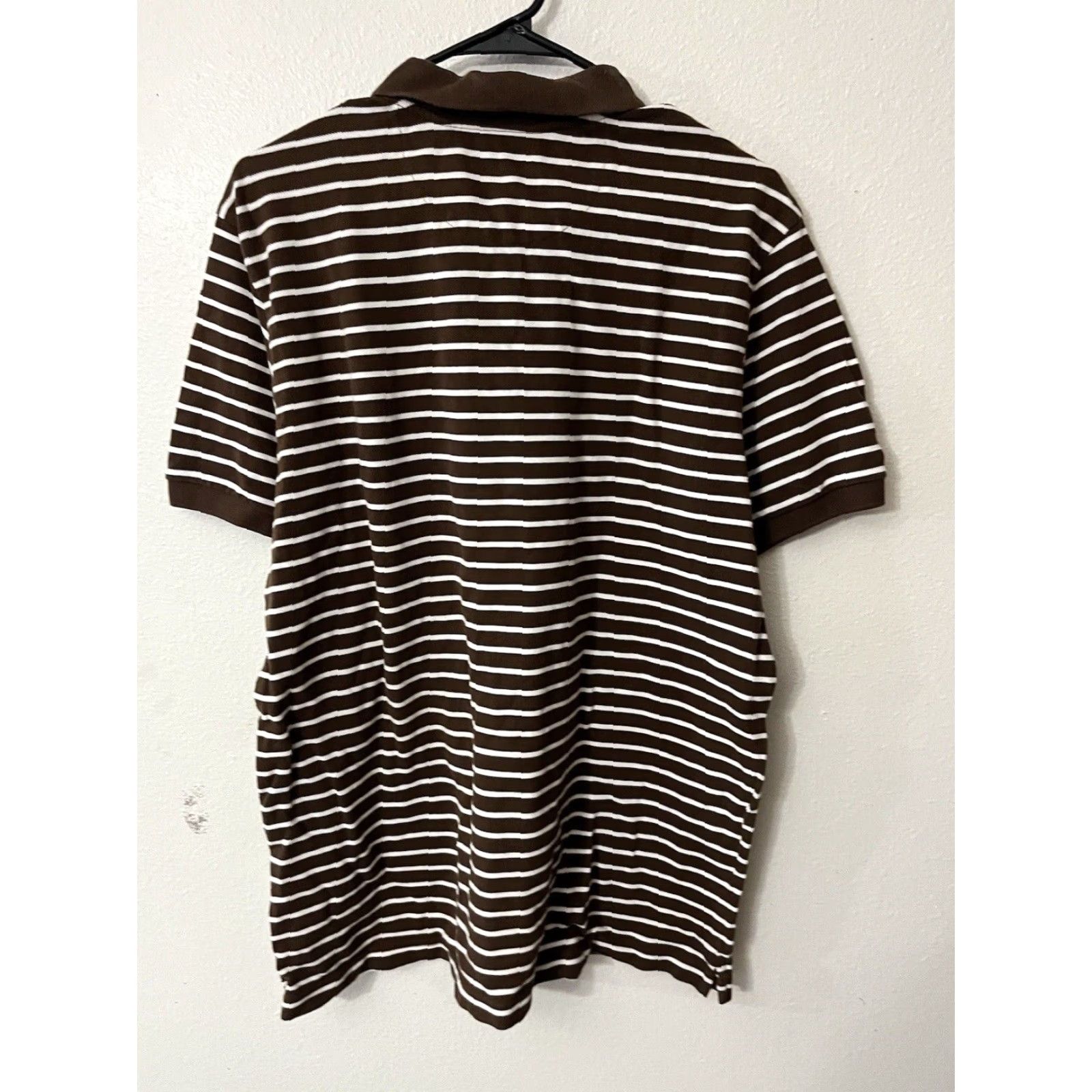 Chaps Chaps Polo Shirt Mens Large Brown Striped Short Sleeve Casual Cotton Golf Size US L / EU 52-54 / 3 - 3 Thumbnail