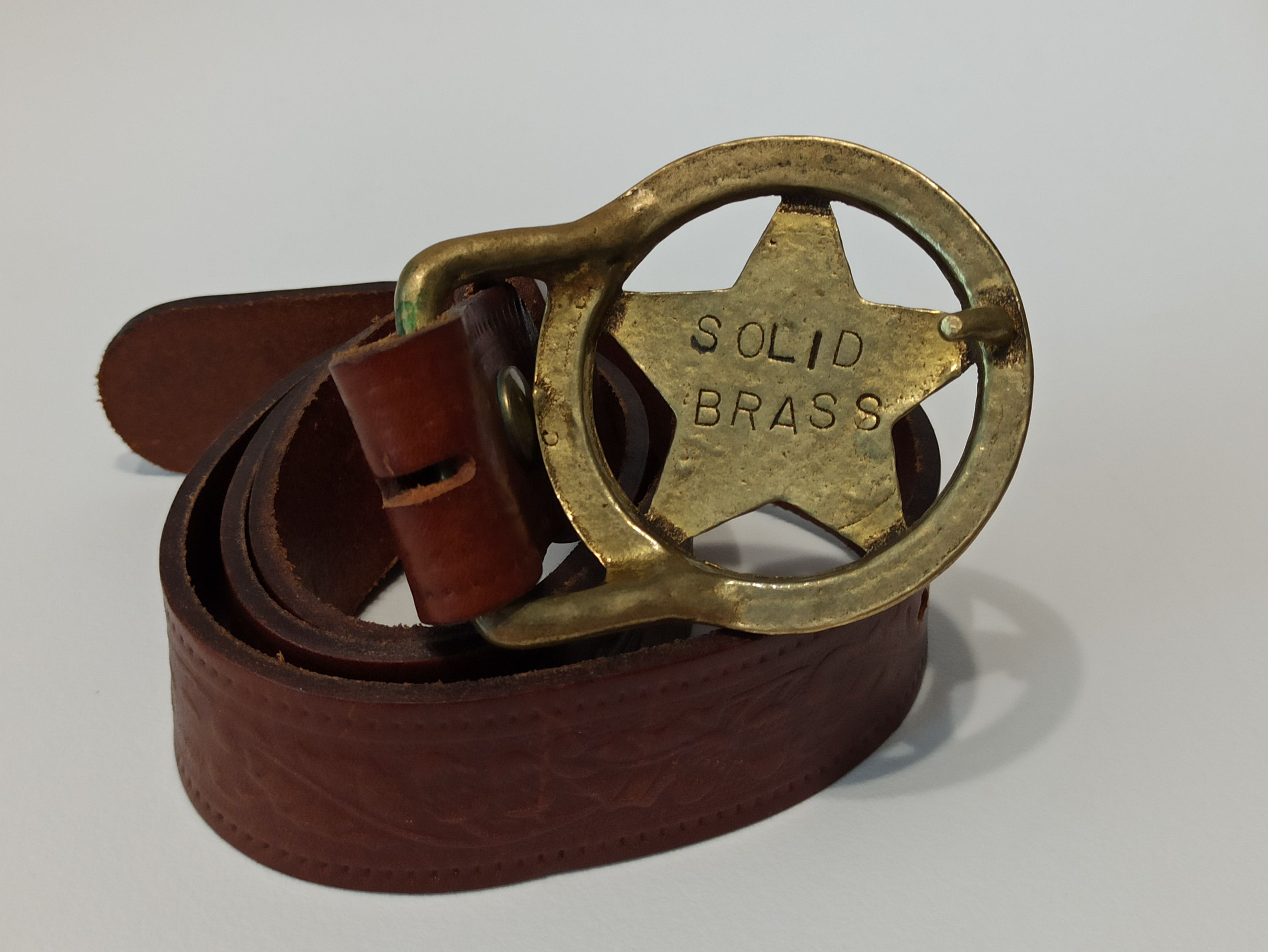 Vintage Solid Brass Sheriff Star Vintage Belt Size ONE SIZE - 4 Thumbnail