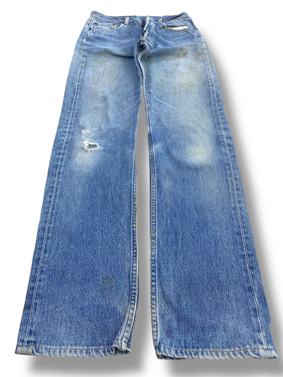 Levi's Levi’s 501 Blue Acid Faded Wash Style Ripped Jeans Size US 30 / EU 46 - 1 Thumbnail