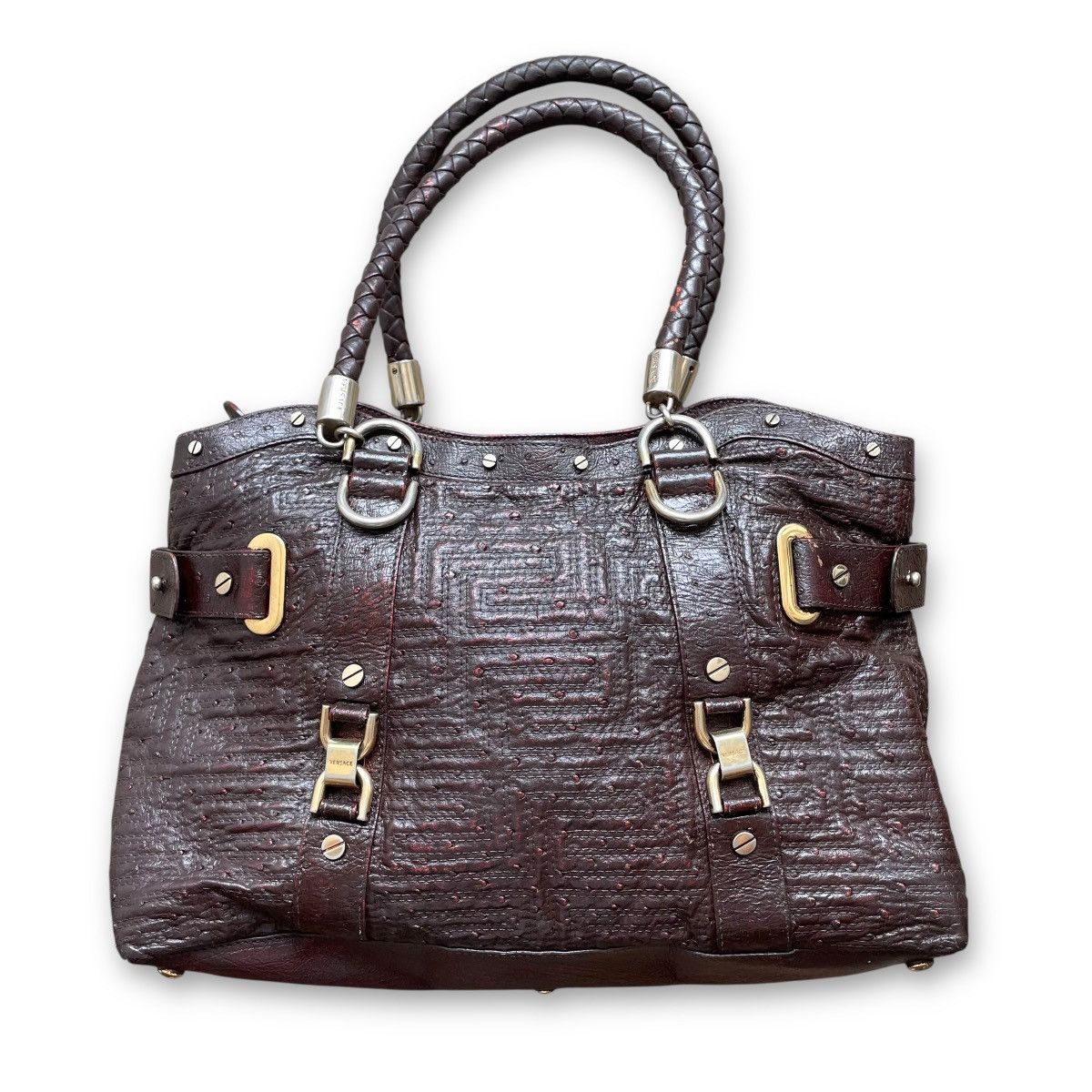Designer × Versace × Vintage VINTAGE GIANNI VERSACE COUTURE PATENT LEATHER HANDBAG Size ONE SIZE - 9 Thumbnail