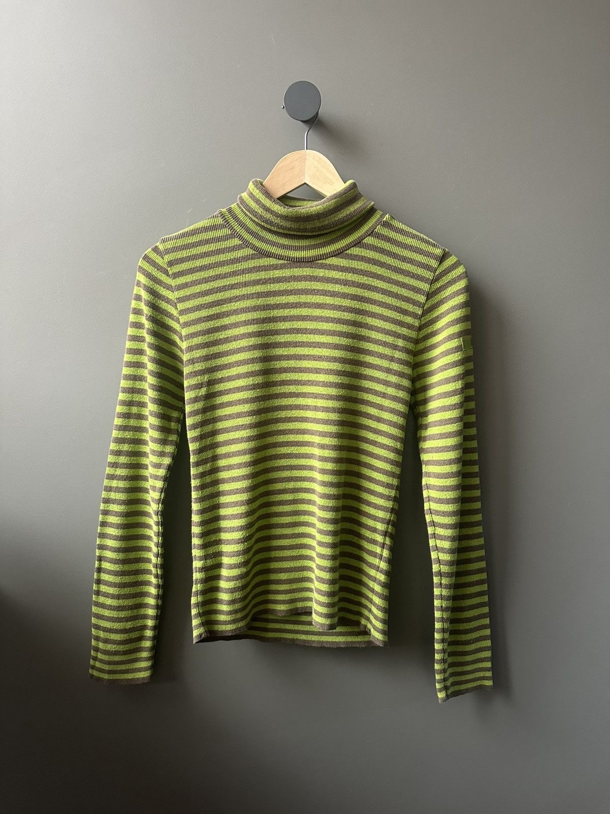 Freeman T. Porter Freeman T. Porter Green Brown Stripped Ribbed Turtleneck Size M / US 6-8 / IT 42-44 - 1 Thumbnail
