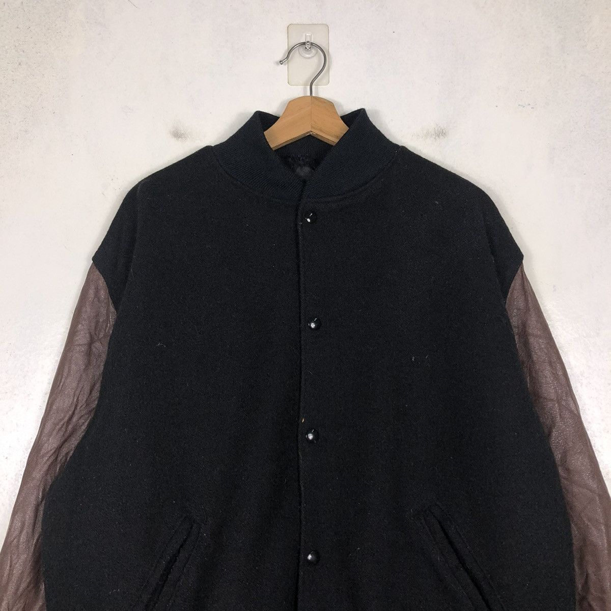 Vintage 📌VINTAGE VARSITY LEATHER JACKET SPORTING GOOD ISSEY MIYAKE Size US XL / EU 56 / 4 - 5 Thumbnail