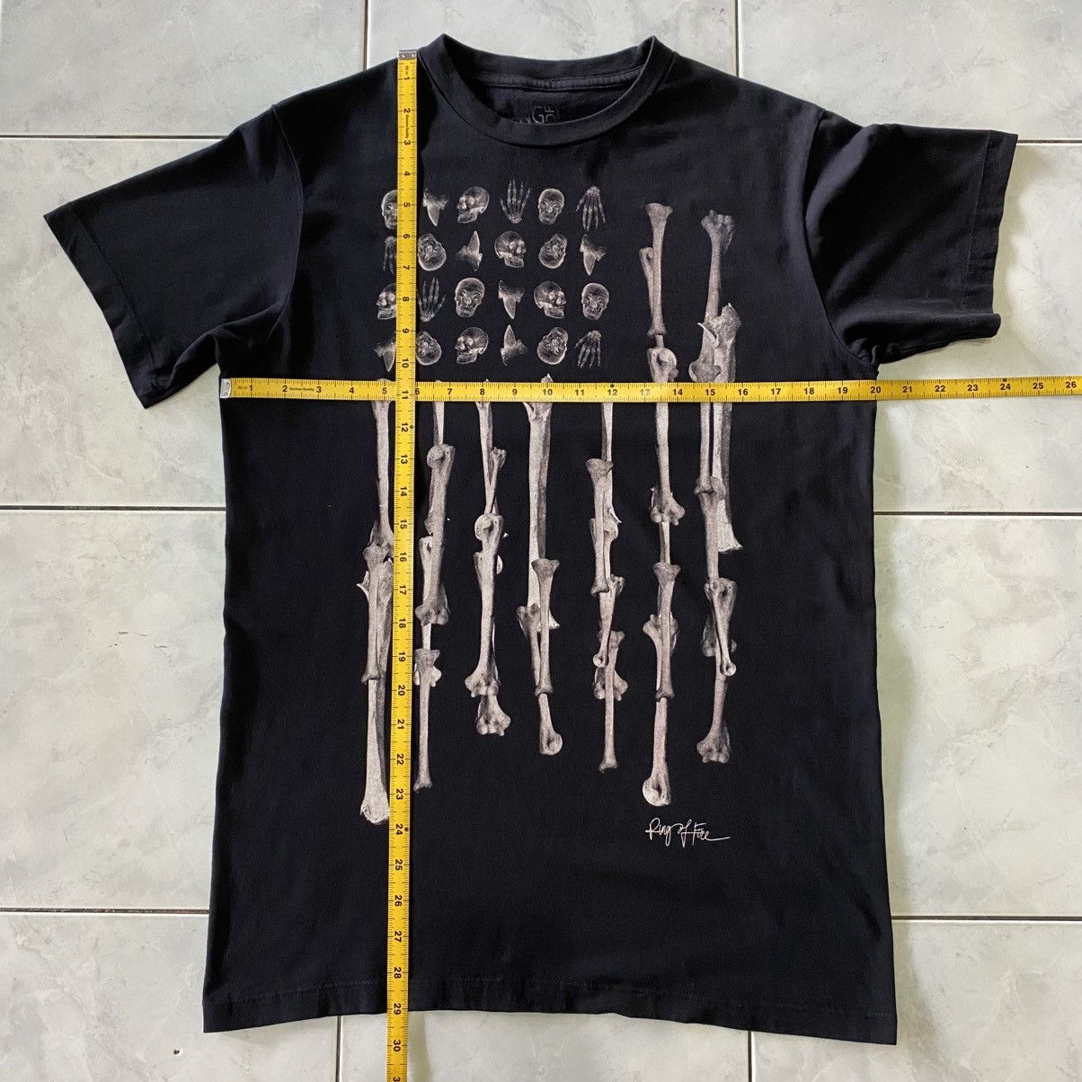 Ring Of Fire Ring Of Fire America Flag Skeleton X-ray Bones Graphic Tee Size US M / EU 48-50 / 2 - 16 Thumbnail
