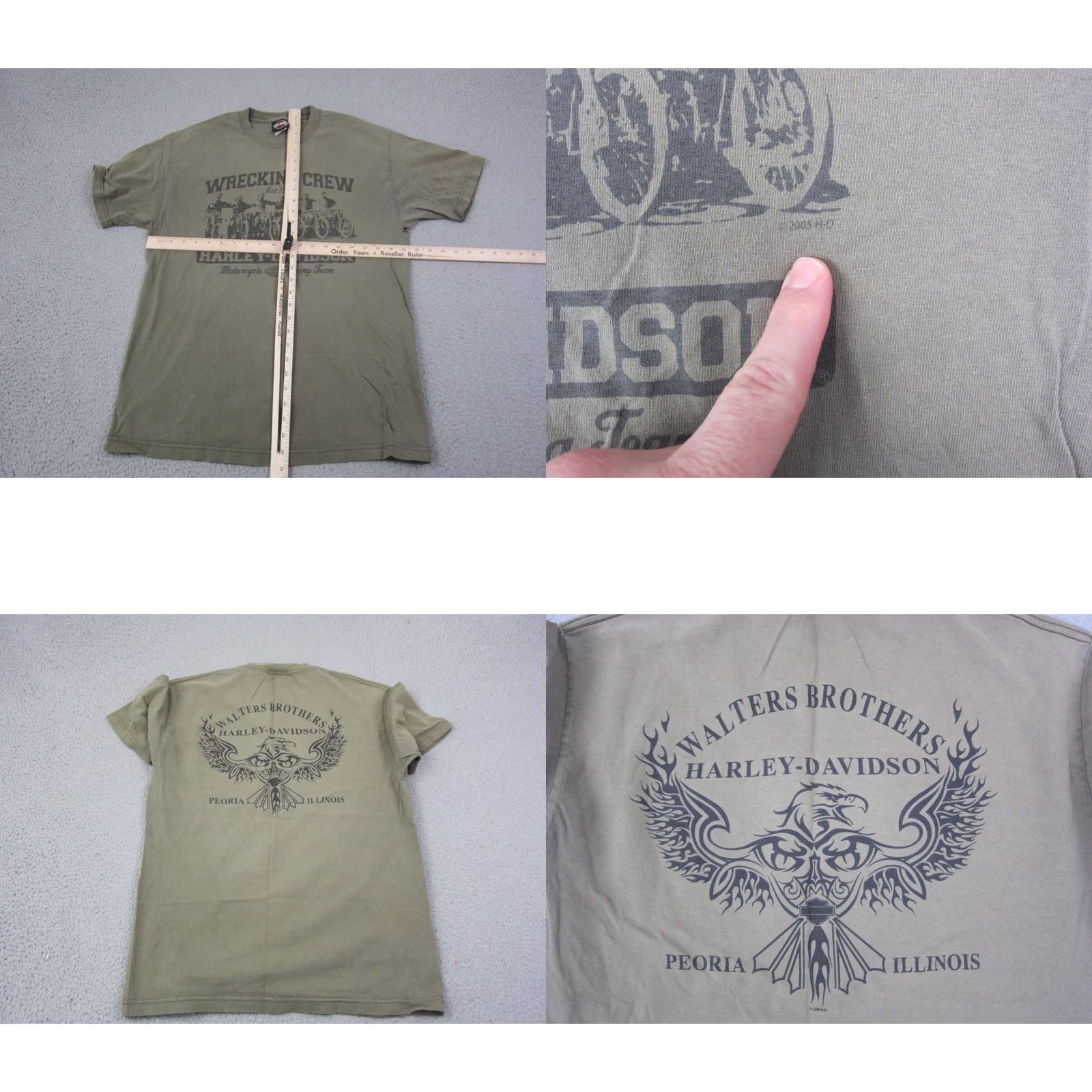 Harley Davidson VINTAGE Harley Davidson Shirt Adult Large Green Mens Made in USA Wrecking Crew Size US L / EU 52-54 / 3 - 8 Thumbnail