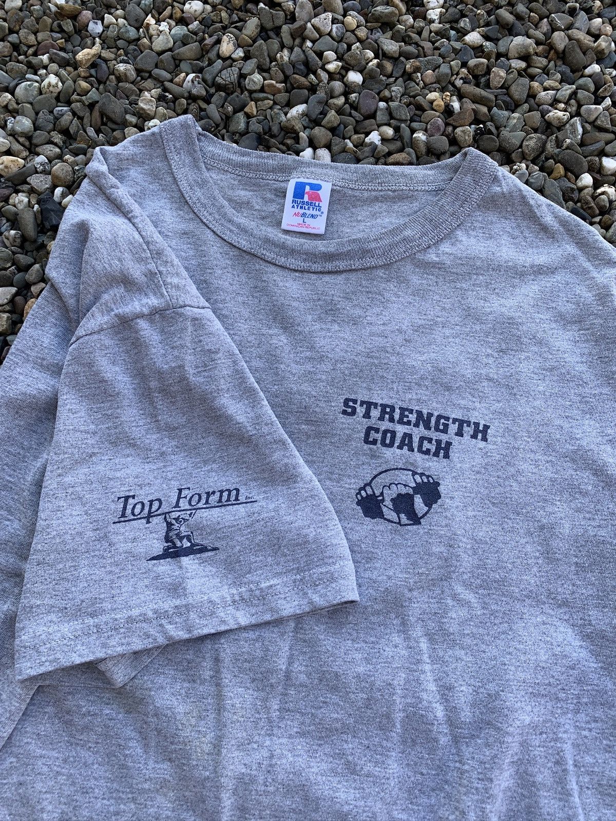 Russell Athletic × Vintage VTG 1990’s Russell Athletic Drug Free Weightlifting T-Shirt Size US L / EU 52-54 / 3 - 4 Thumbnail