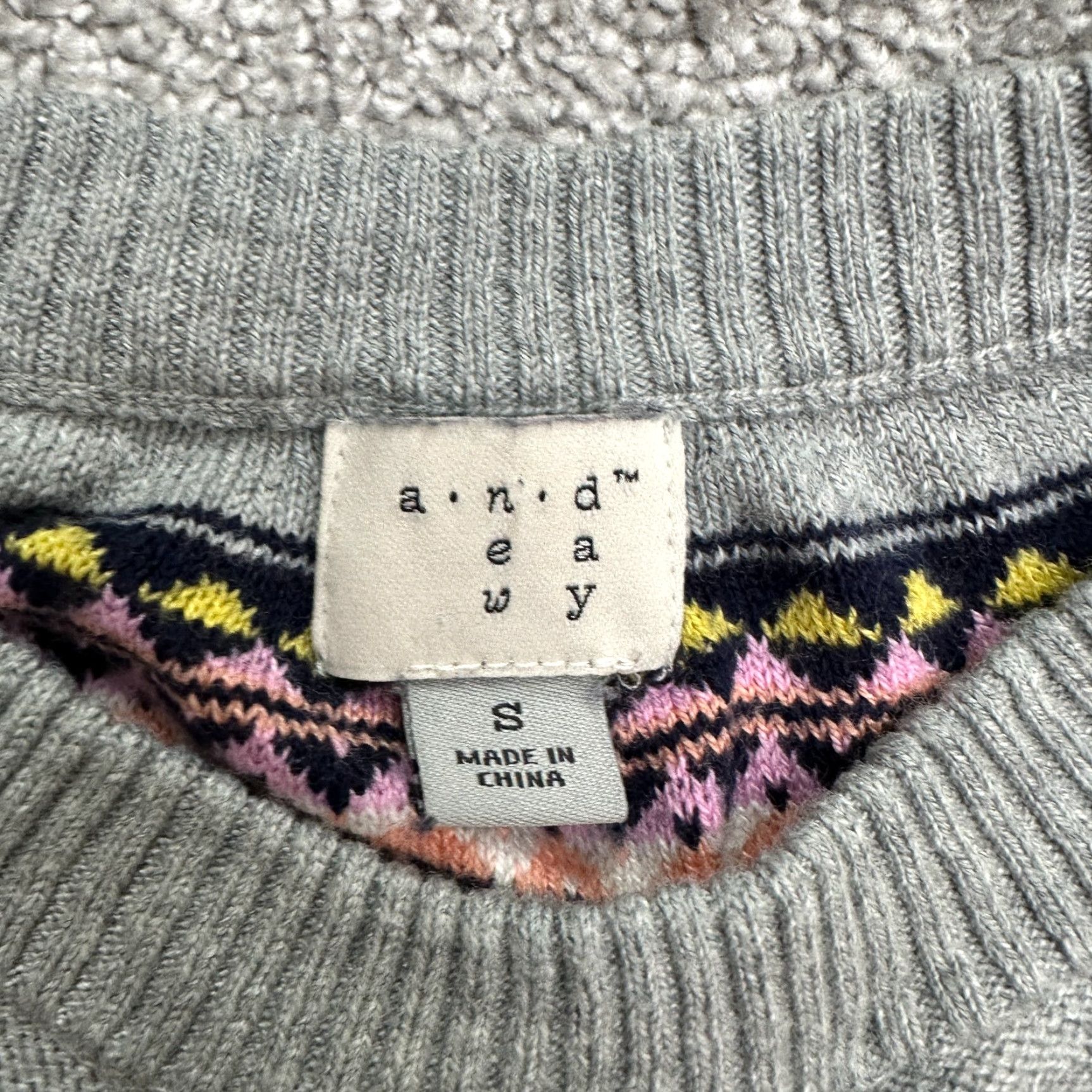 Vintage A New Day Pullover Sweater Women's Knit Gray Argyle/Diamond Crew Neck Raglan Long Sleeve Casual Shirt Size L / US 10 / IT 46 - 5 Thumbnail