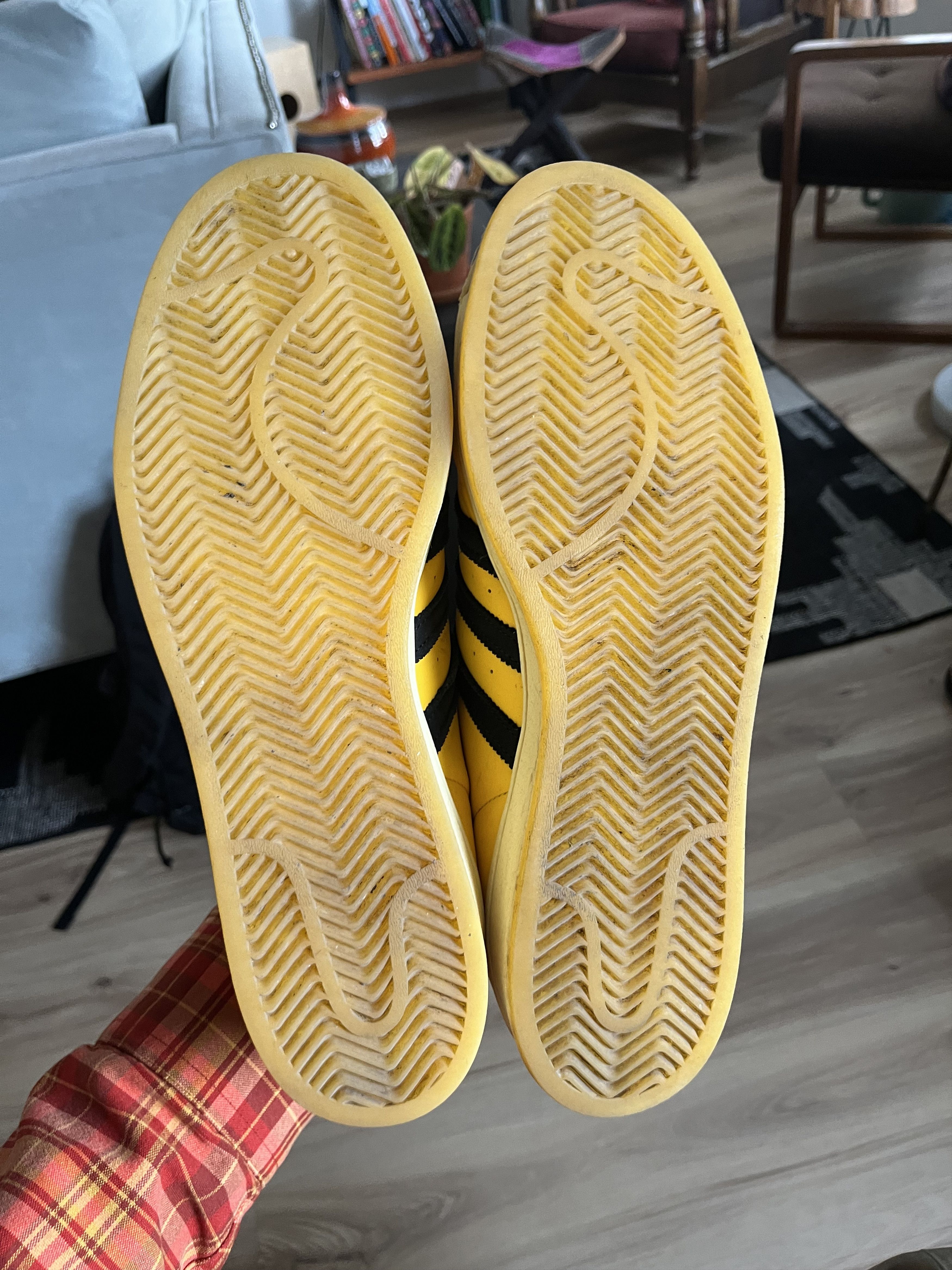 Adidas Adidas Superstar "Bold Gold" Smiley Face Size US 11.5 / EU 44-45 - 4 Thumbnail
