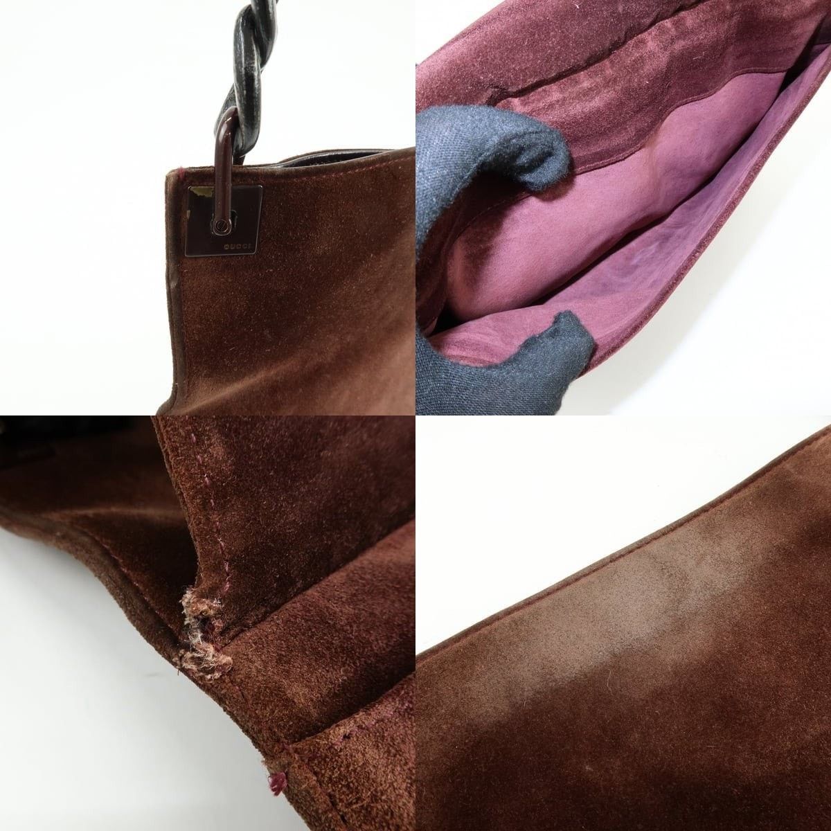 Gucci Gucci Suede Shoulder Bag Brown Size ONE SIZE - 6 Thumbnail