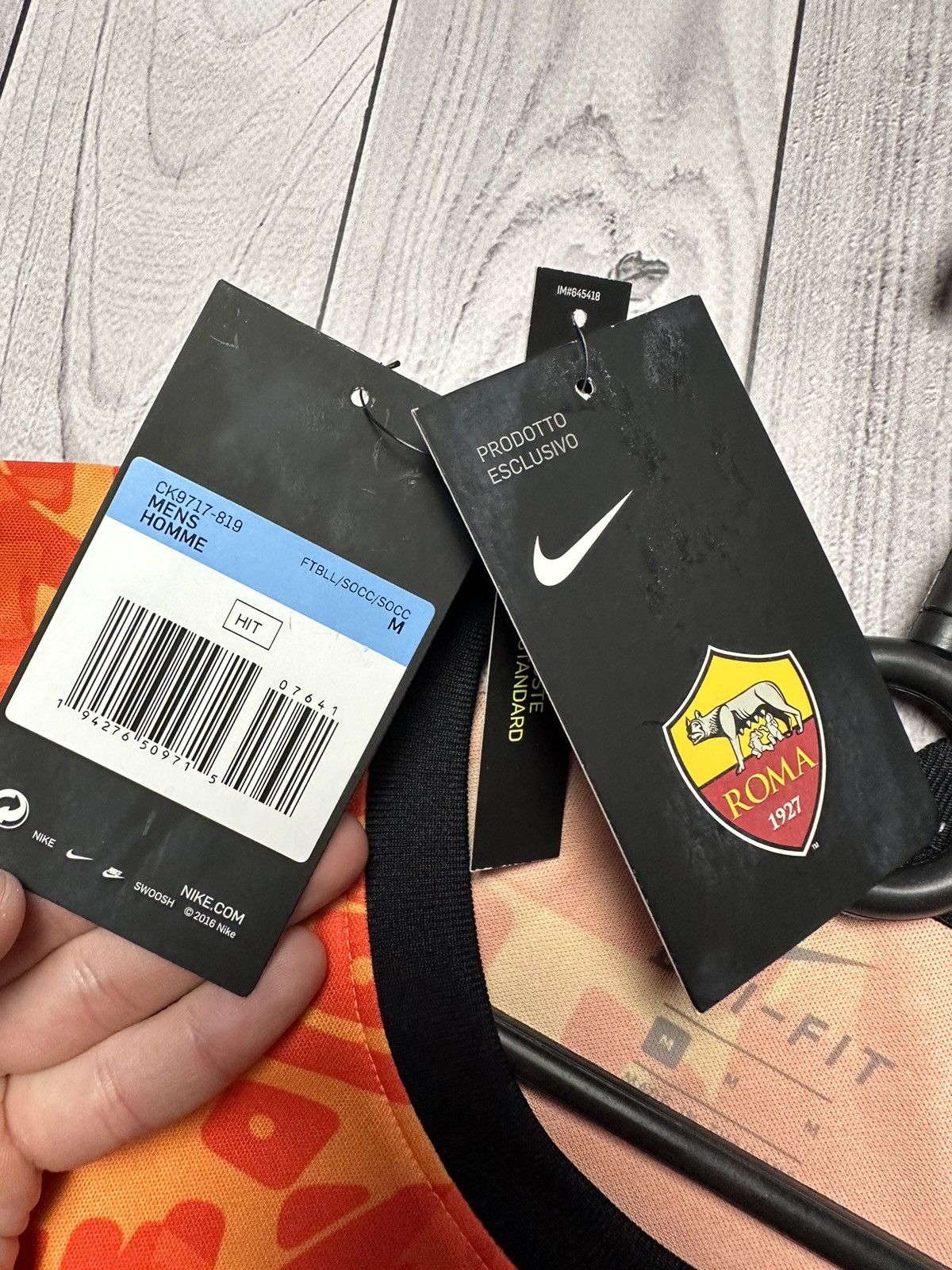 Nike AS Roma soccer jersey rare orange size M