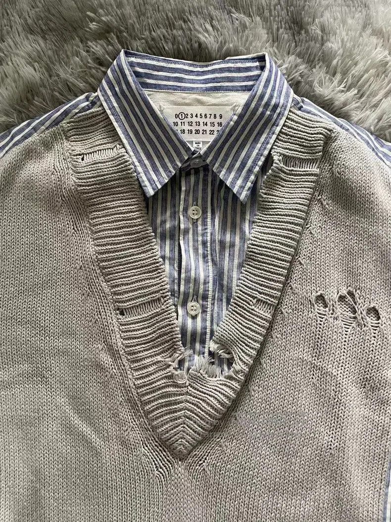 Maison Margiela Striped Mix Shirt Sweater Combo. Size US M / EU 48-50 / 2 - 4 Thumbnail