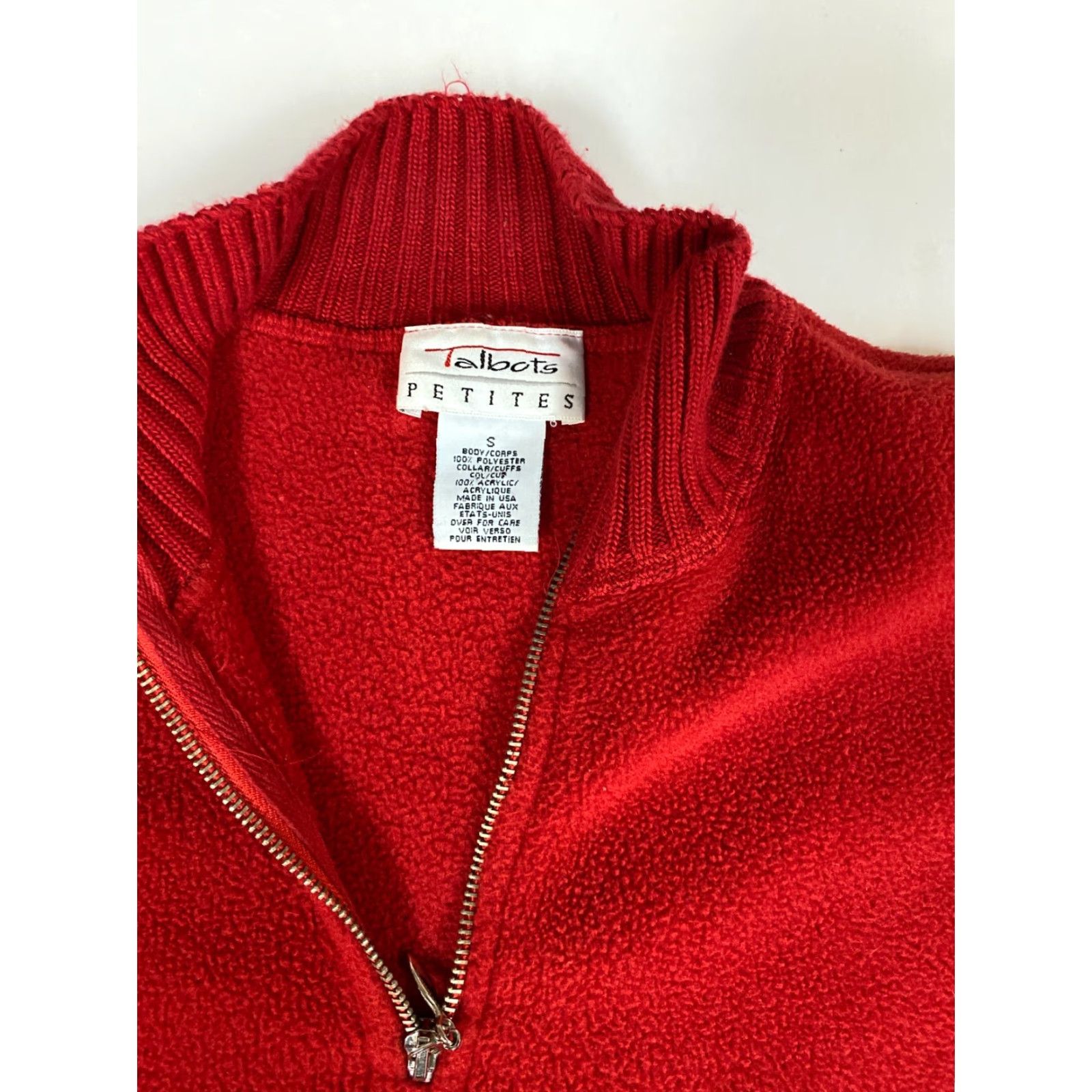 Talbots Talbots Sweater Pullover PS Petites Red 1/4 Zip V-Neck Casual Womens Size S / US 4 / IT 40 - 4 Thumbnail