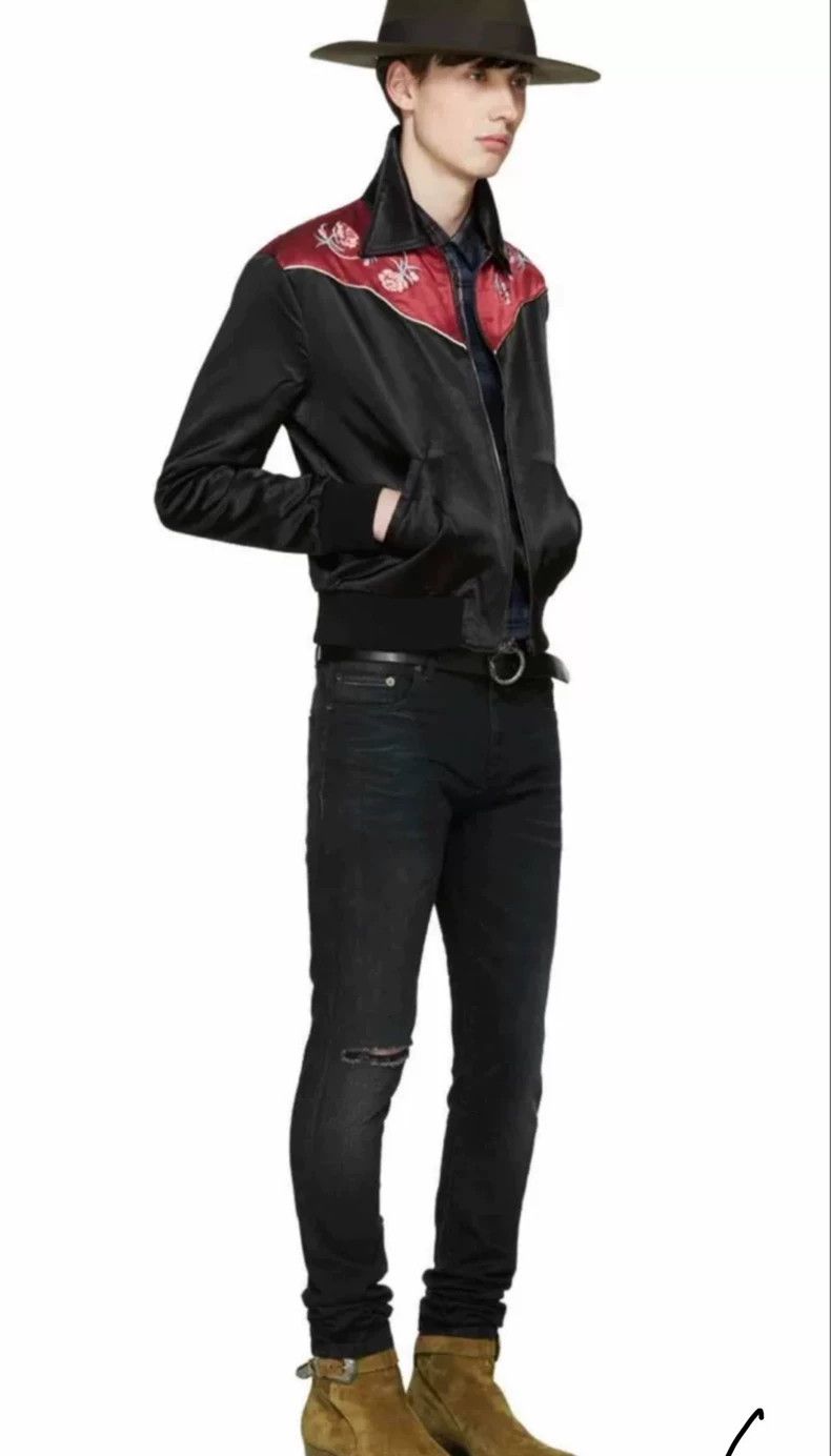 Yves Saint Laurent saint laurent 16 FW black and red embroidered flower Teddy Size US M / EU 48-50 / 2 - 9 Thumbnail