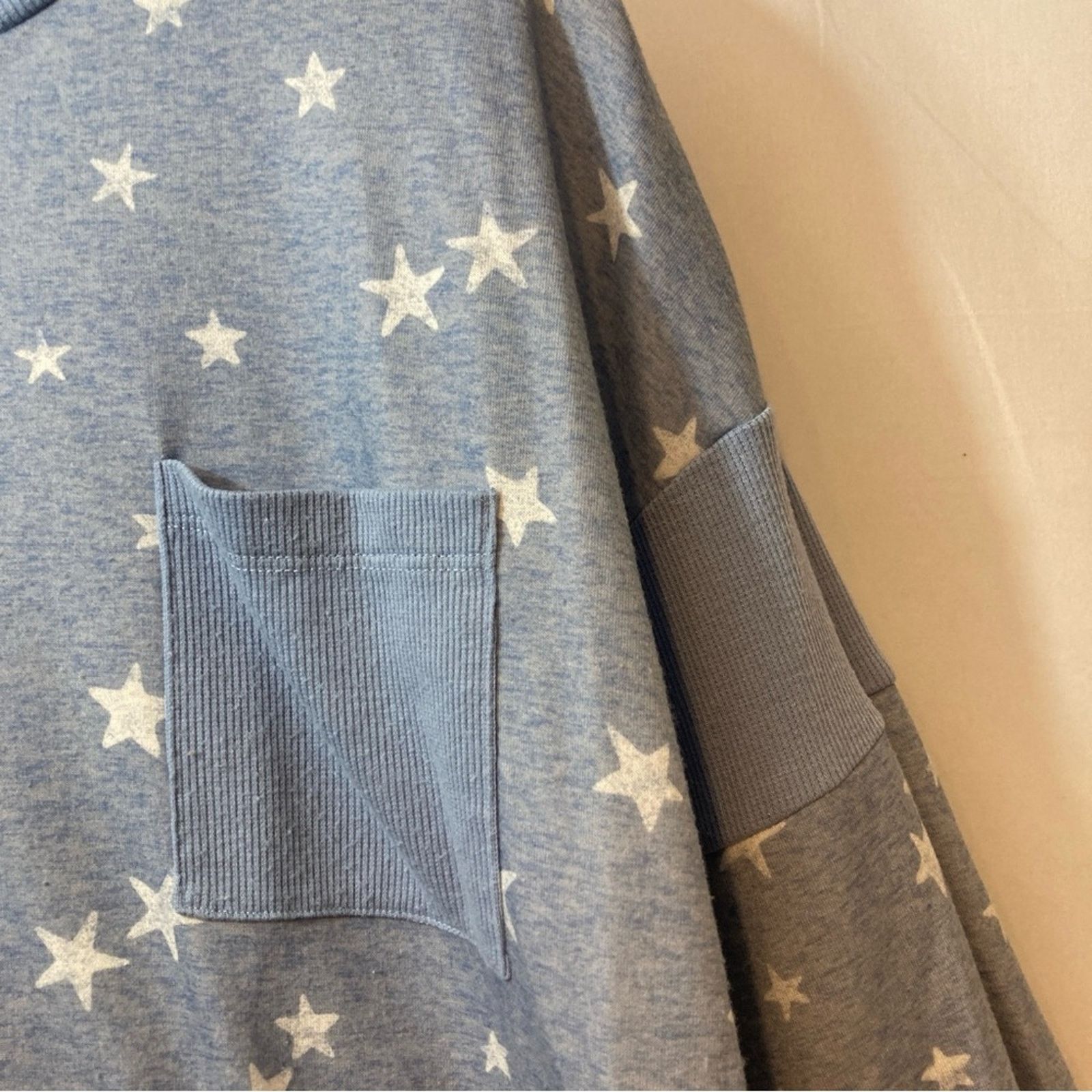 Splendid Splendid Blue White Star Long Sleeve Pajama Cozy Lounge Set Size 34" / US 12 / IT 48 - 4 Thumbnail