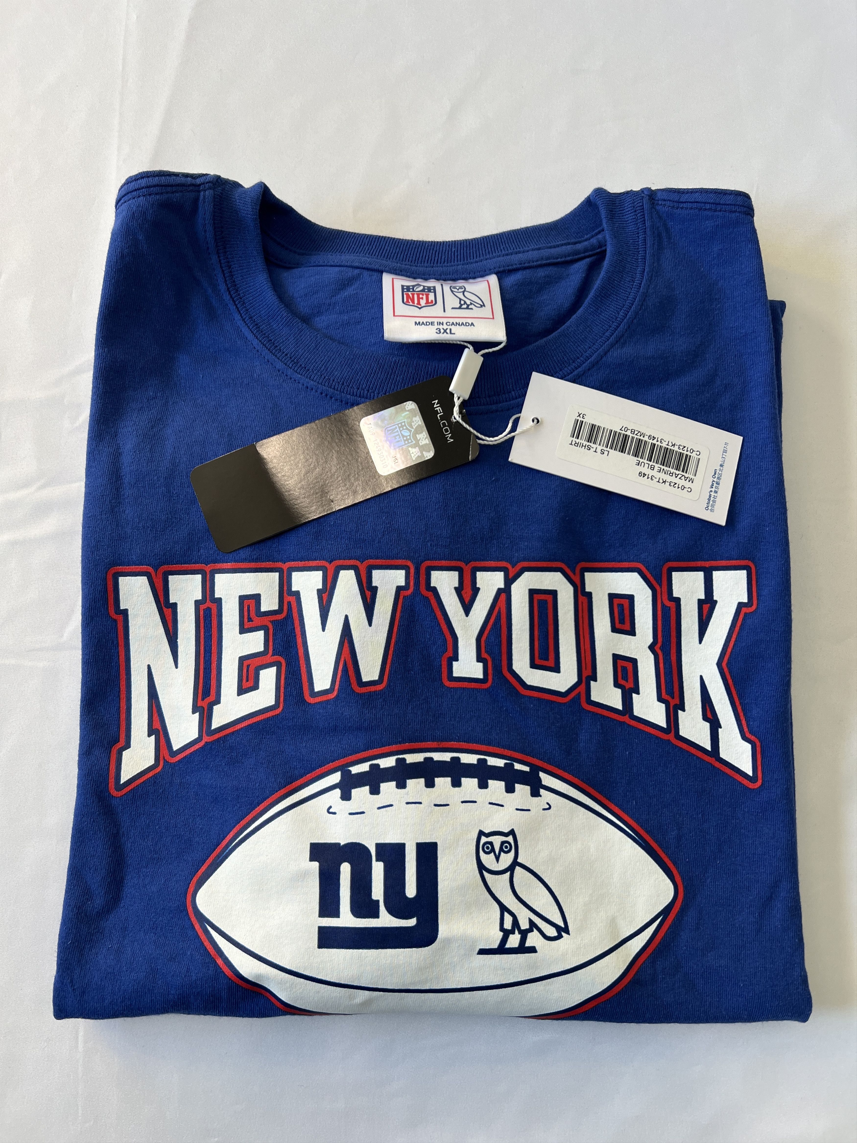 Drake OVO x NFL New York Giants OG LONG SLEEVE T-SHIRT XXXL Size US XXL / EU 58 / 5 - 3 Thumbnail