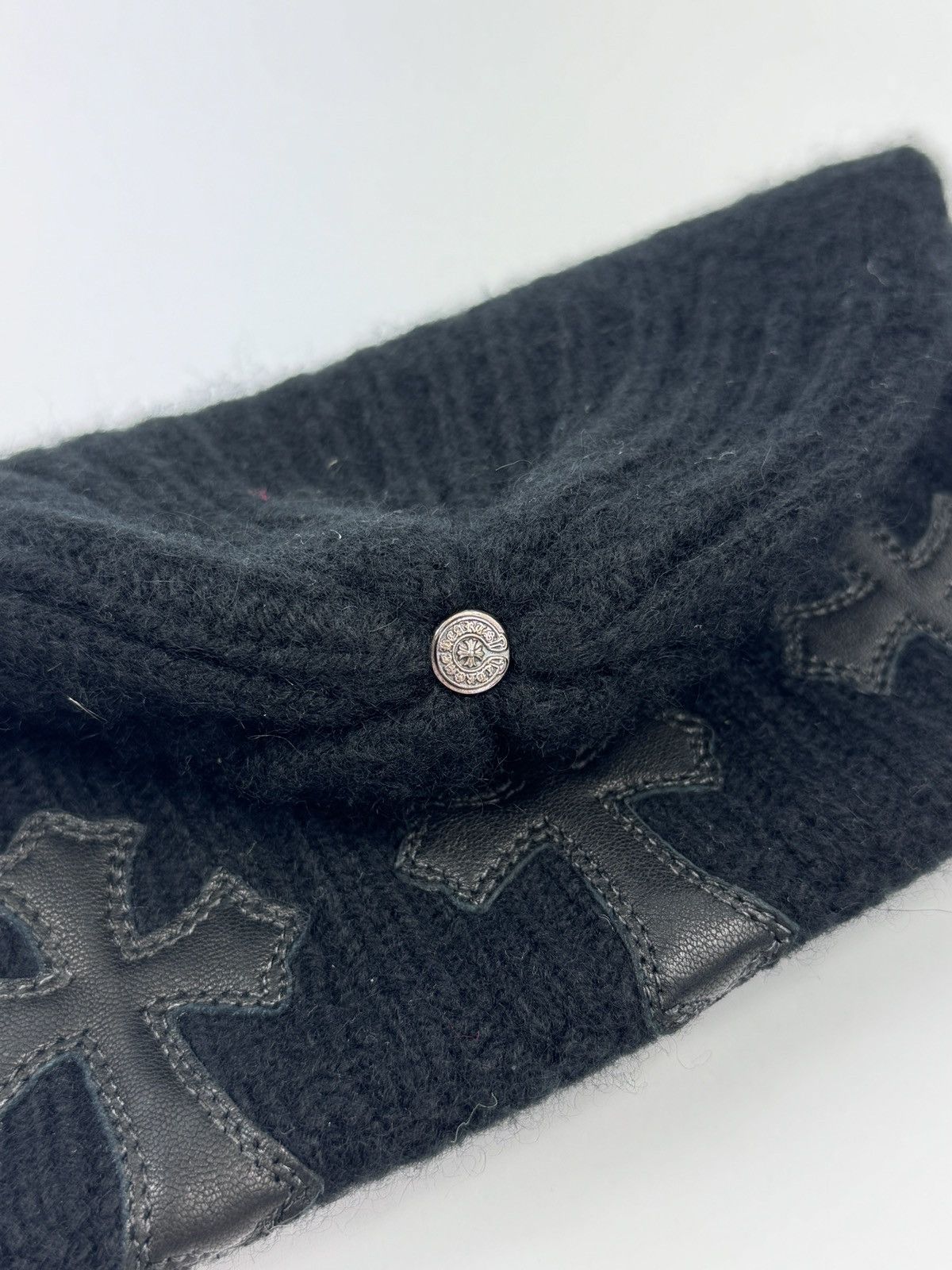 Chrome Hearts LEATHER CROSS PATCH BEANIE ‼️RARE‼️ Size ONE SIZE - 5 Thumbnail