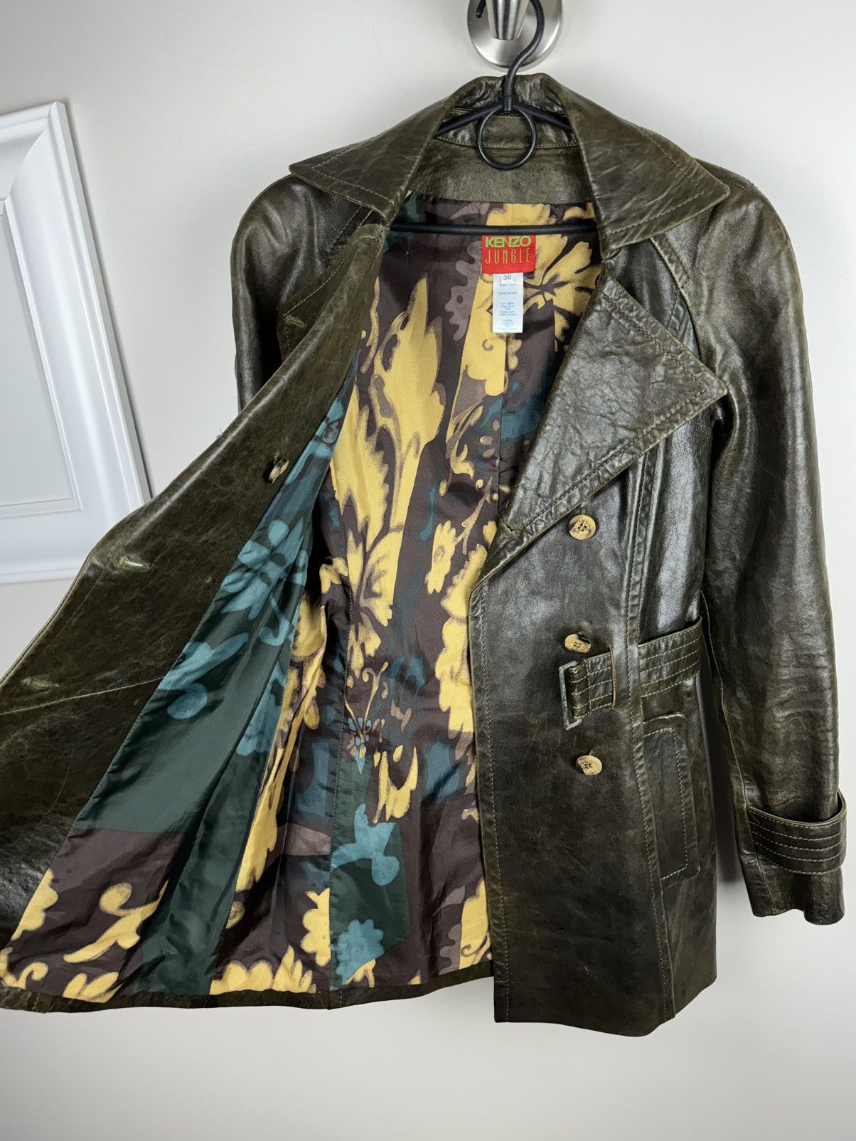 KENZO JUNGLE ダークレザー ジャケット 36 KENZO JUNGLE ダークレザー ジャケット 36 KENZO JUNGLE ダークレザー