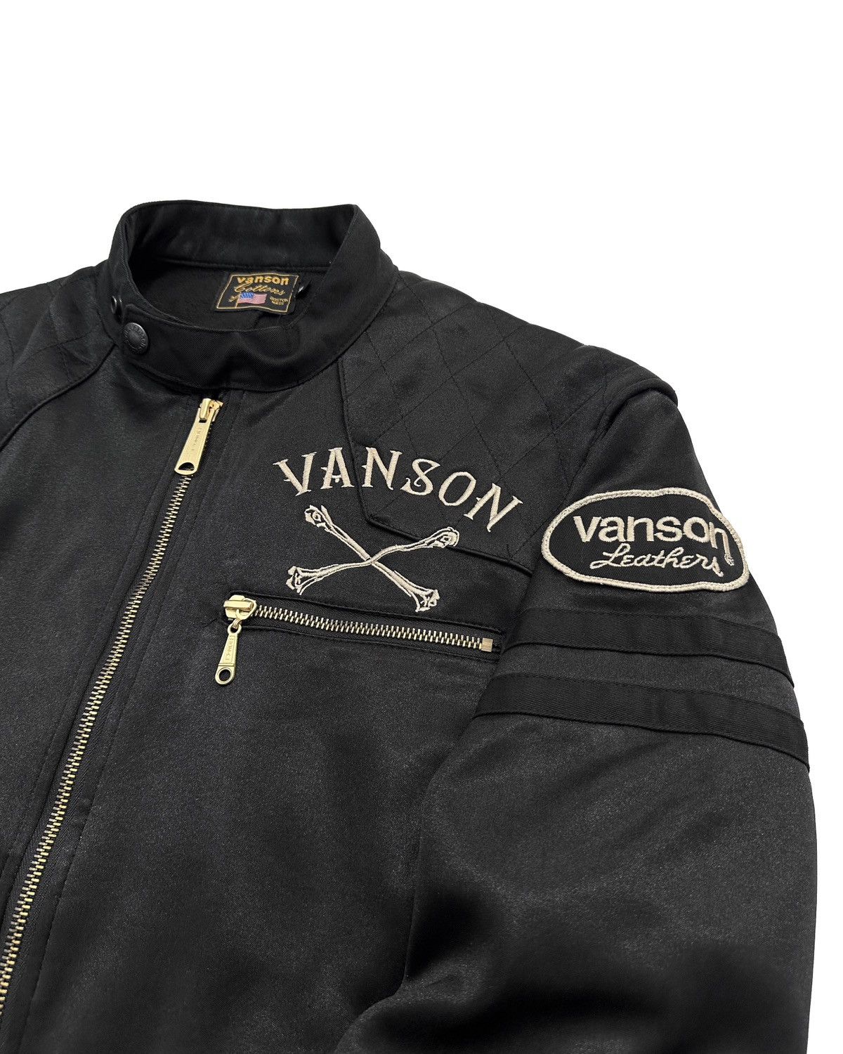 Vanson Leathers Vanson Cotton Skull Cross Biker Cafe Racer Jacket Size US XL / EU 56 / 4 - 6 Thumbnail