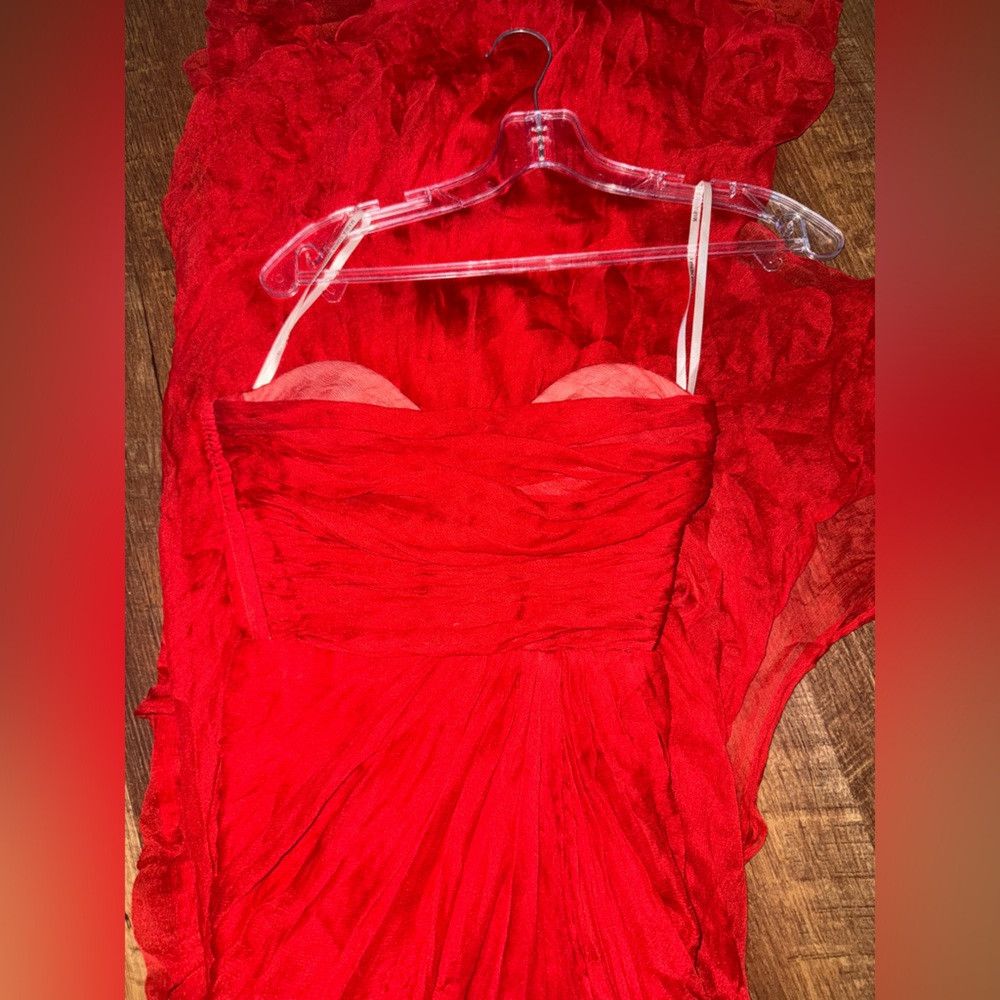 Other MARIA LUCIA HOHAN Bryony Strapless Draped Silk Chiffon Mid Size XS / US 0-2 / IT 36-38 - 5 Thumbnail