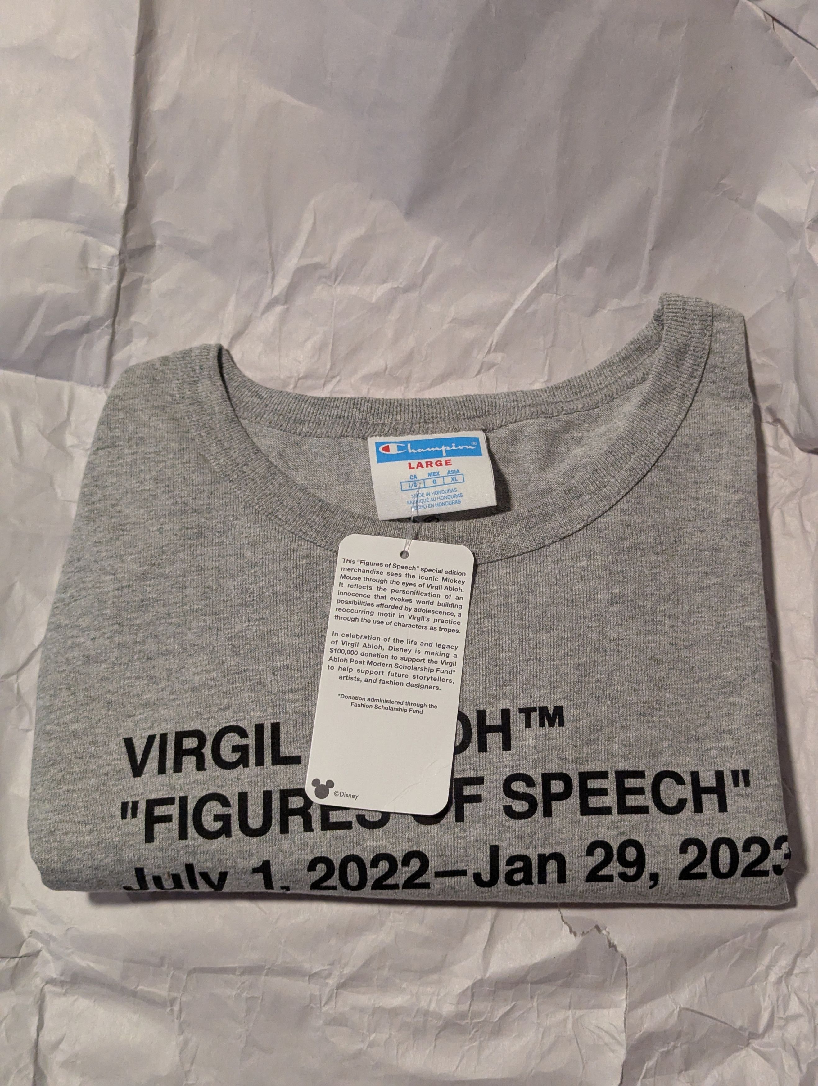 Champion × Disney × Virgil Abloh Virgil Abloh F.O.S. x Disney - "FOS Mickey BkM" Tee Size US L / EU 52-54 / 3 - 4 Thumbnail