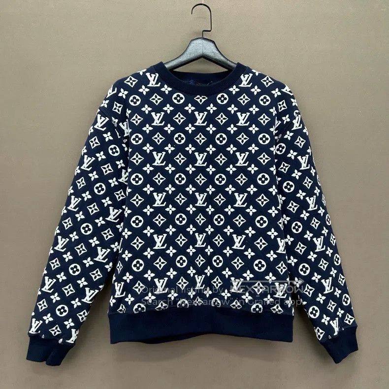 Louis Vuitton Louis Vuitton Blue logo full jacquard crewneck classic swe Size US XS / EU 42 / 0 - 1 Thumbnail