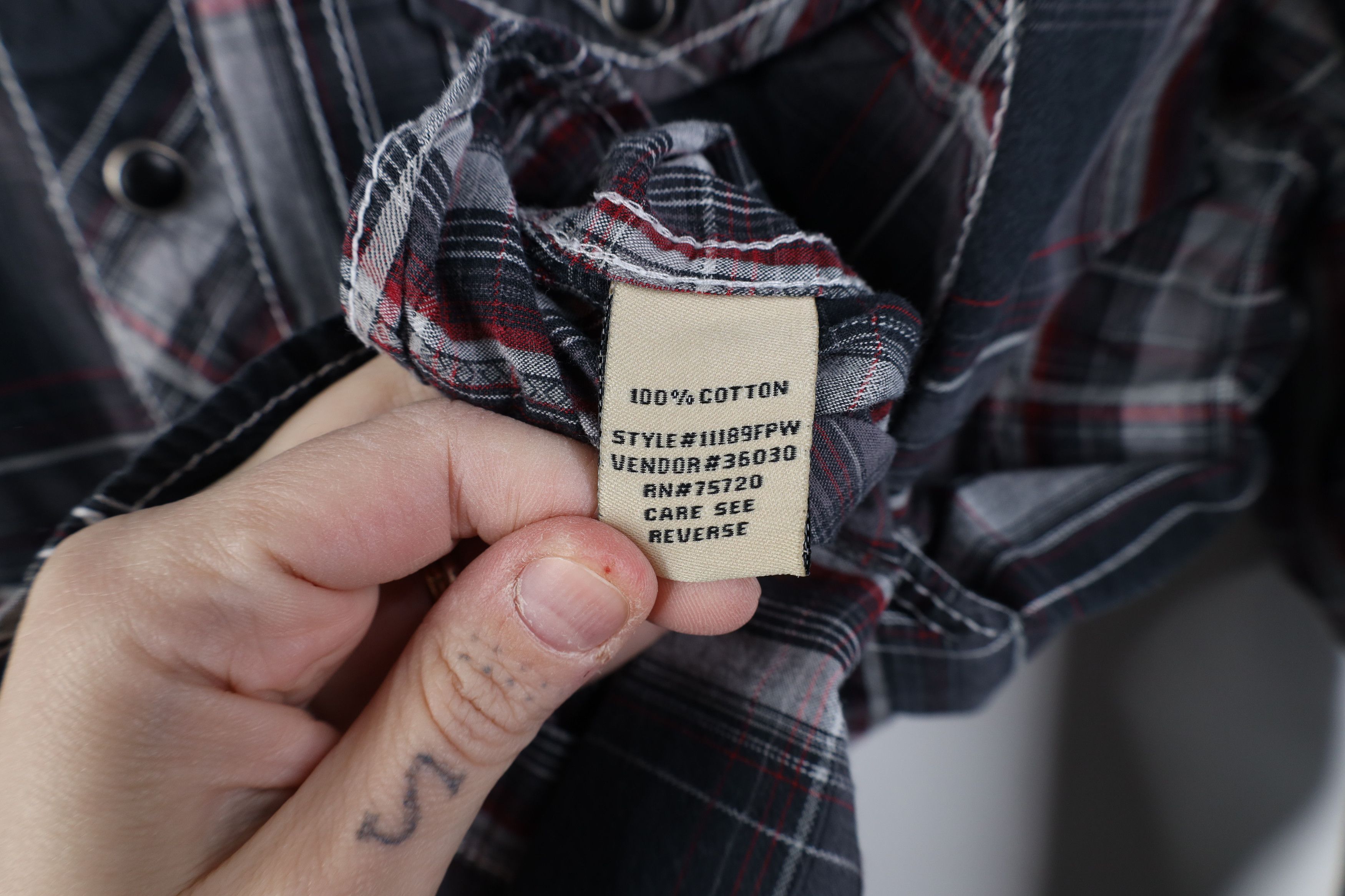Vintage Buckle BKE Thick Stitch UFC MMA Snap Button Shirt Plaid Size US L / EU 52-54 / 3 - 9 Thumbnail