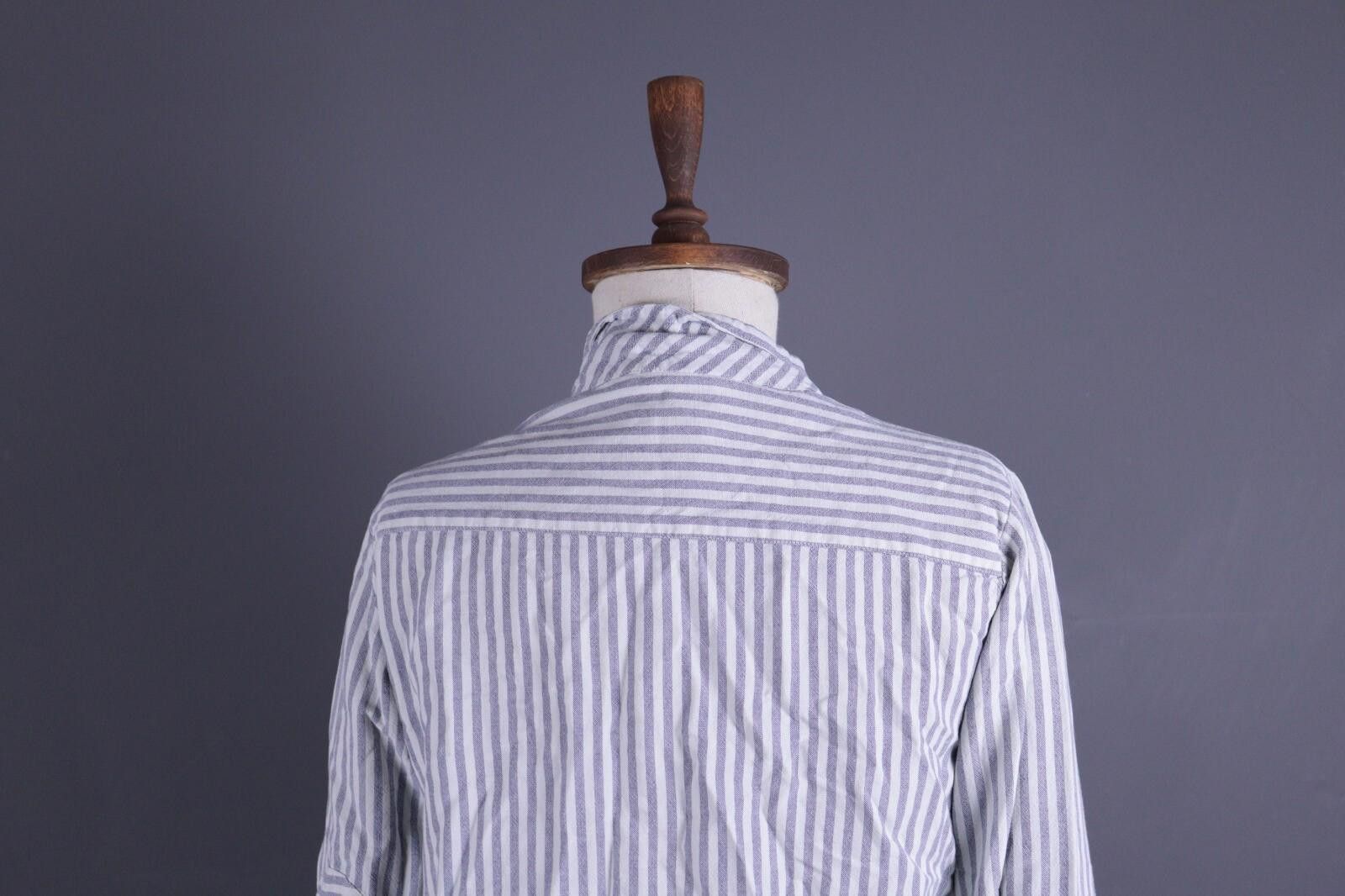 Designer Toast White Linen Stripe Blouson Midi Dress Size UK12 US8 M Size M / US 6-8 / IT 42-44 - 8 Thumbnail