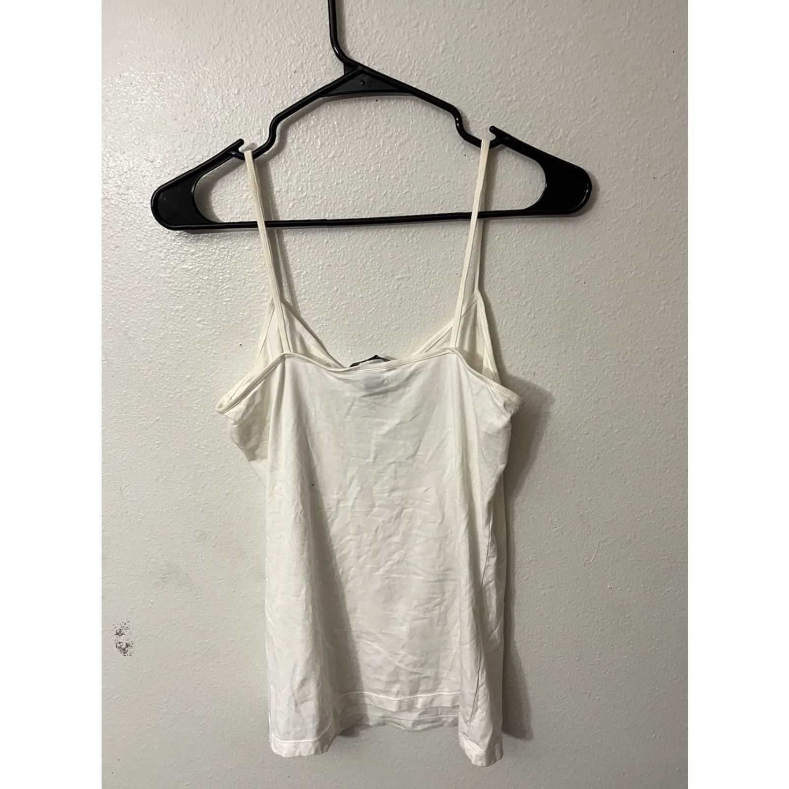 H&M H&M Basic White Women’s Tank Top, Medium, Solid, Spaghetti Strap Size M / US 6-8 / IT 42-44 - 3 Thumbnail