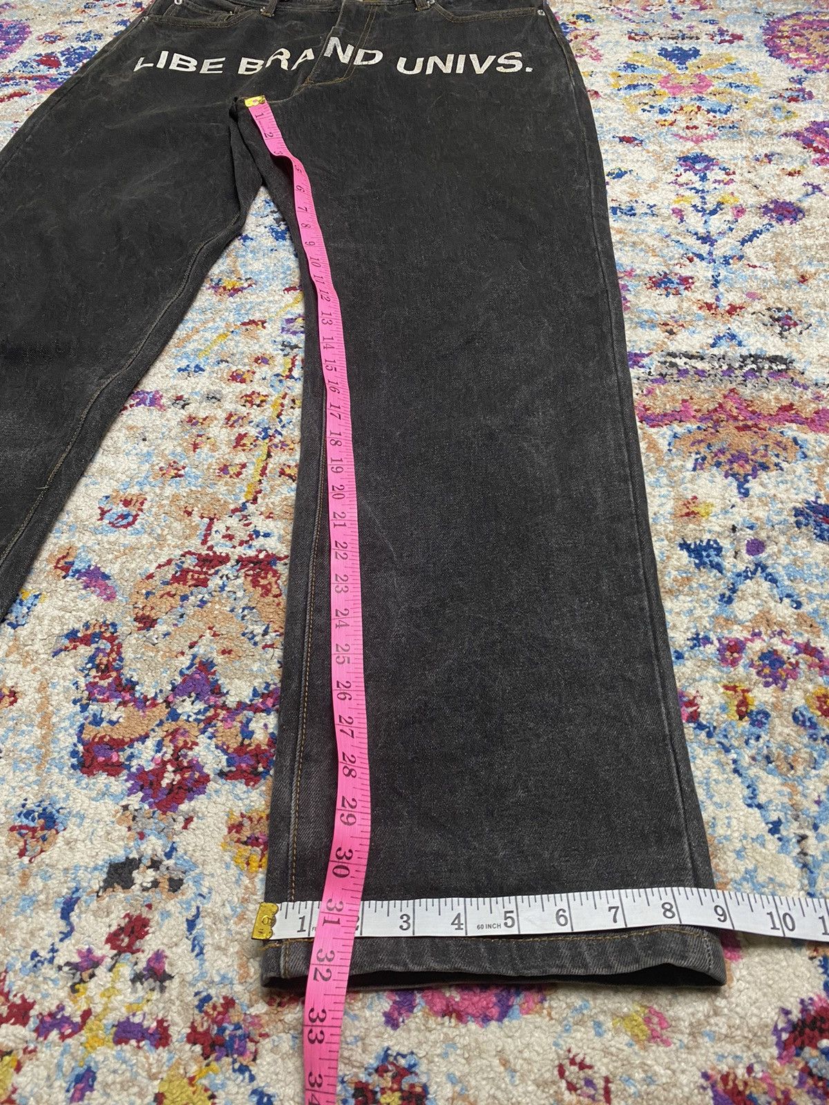 Japanese Brand Libe Brand Univs Co Dark Grey Statement Jeans Size US 34 / EU 50 - 7 Thumbnail