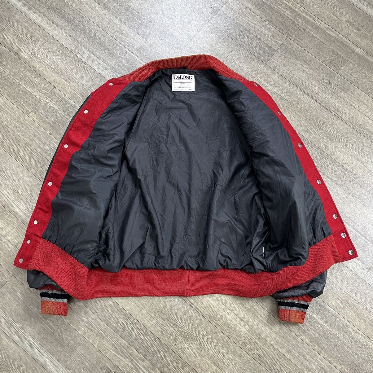Vintage 1990s Delong UNLV Runnin Rebels Wool Leather Varsity Jacket Size US L / EU 52-54 / 3 - 4 Thumbnail