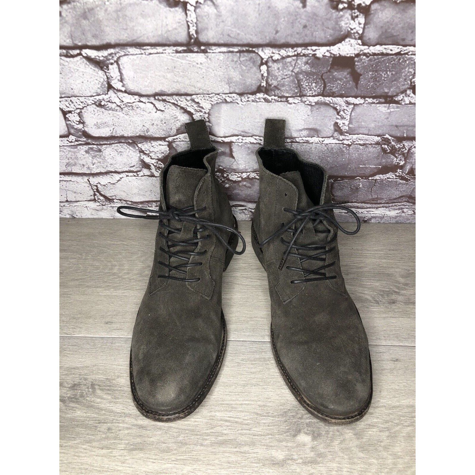 Allsaints All Saints Gray Suede Leather Lace Up Desert Chukka Boots Me Size US 9 / EU 42 - 2 Thumbnail