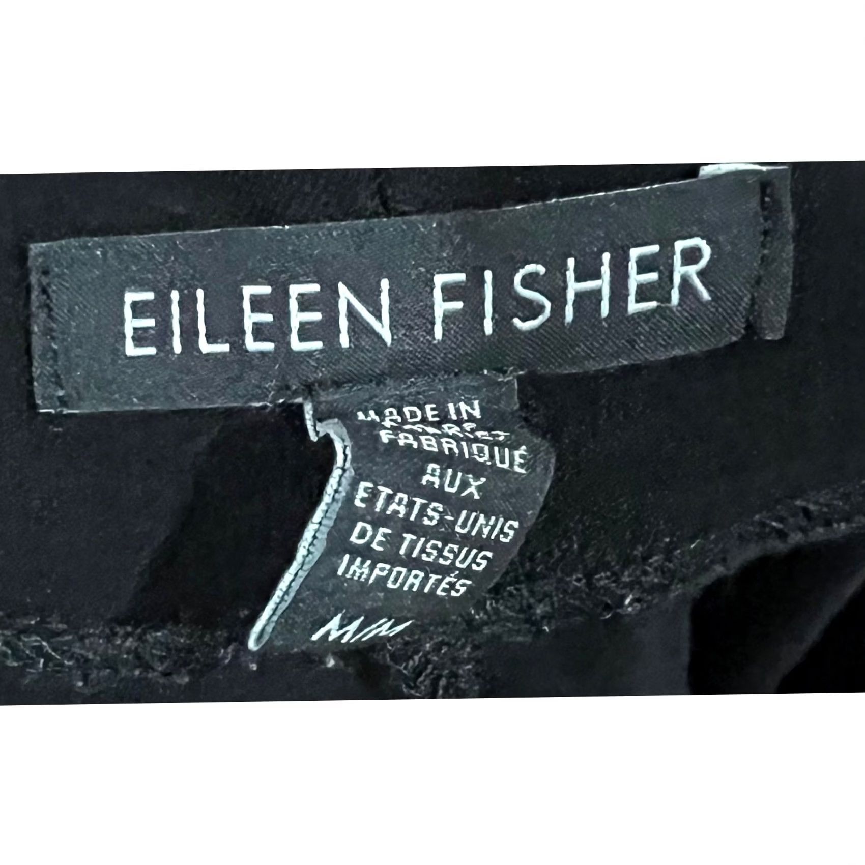 Eileen Fisher Eileen Fisher Black Pants Crepe Pull-on High Rise Elastic Waist Stretch Size M Womens Chino Straight 34In Length 26.5In Inseam Size 32" / US 10 / IT 46 - 5 Thumbnail