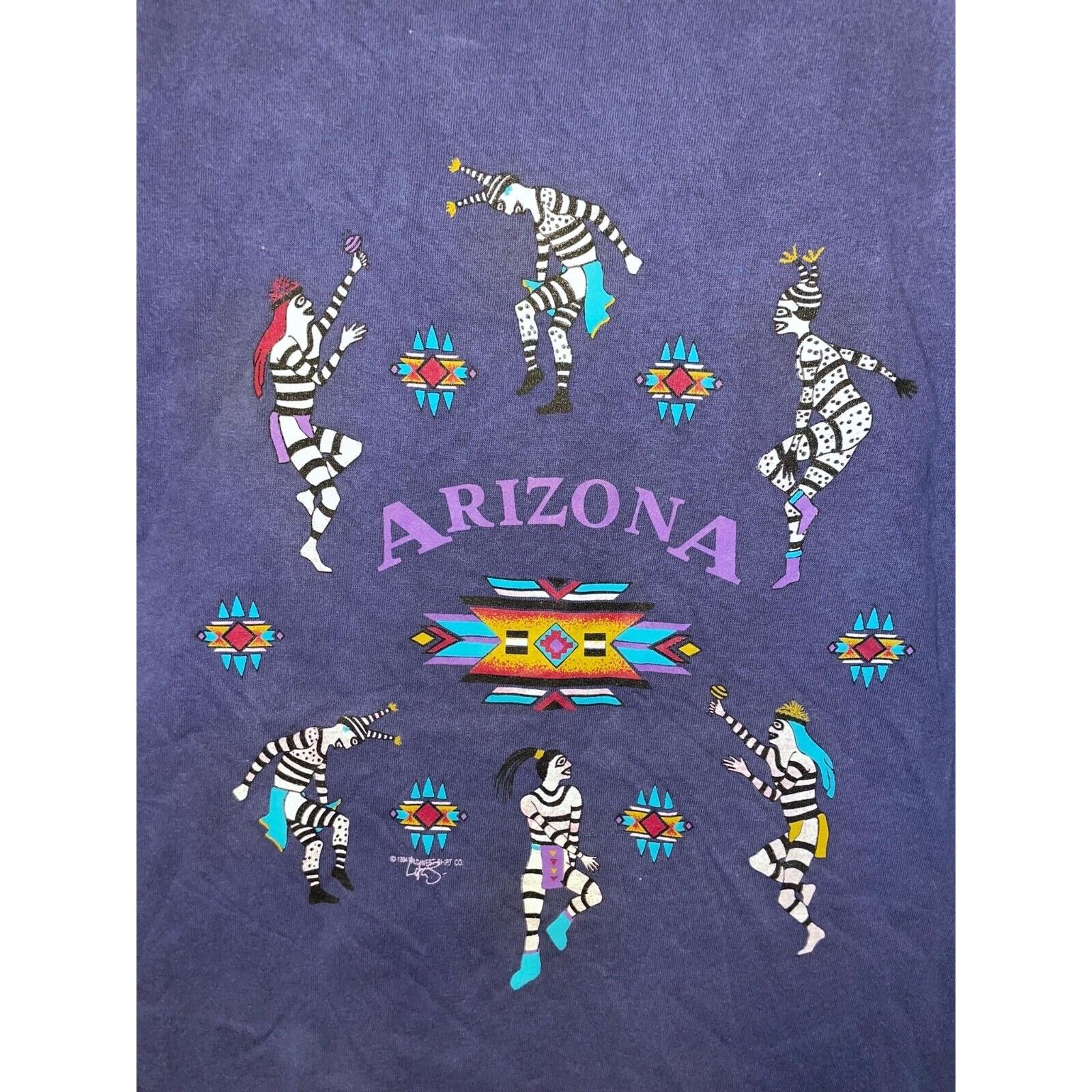 Vintage 1990s AZ Arizona Native American Striped Indian Dance Shirt Size US L / EU 52-54 / 3 - 2 Thumbnail