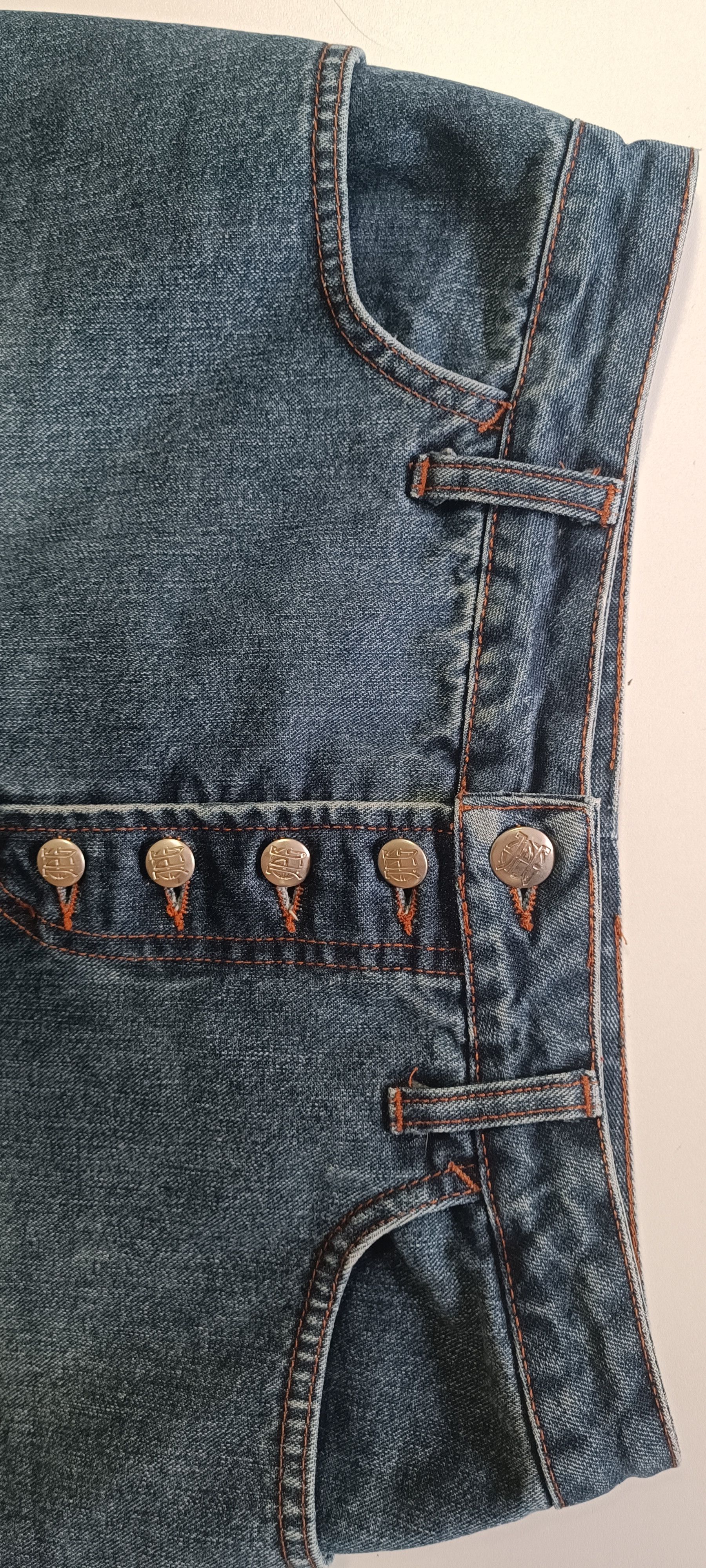 Jean Paul Gaultier Trapezoidal midi denim skirt Size 27" / US 4 / IT 40 - 15 Thumbnail