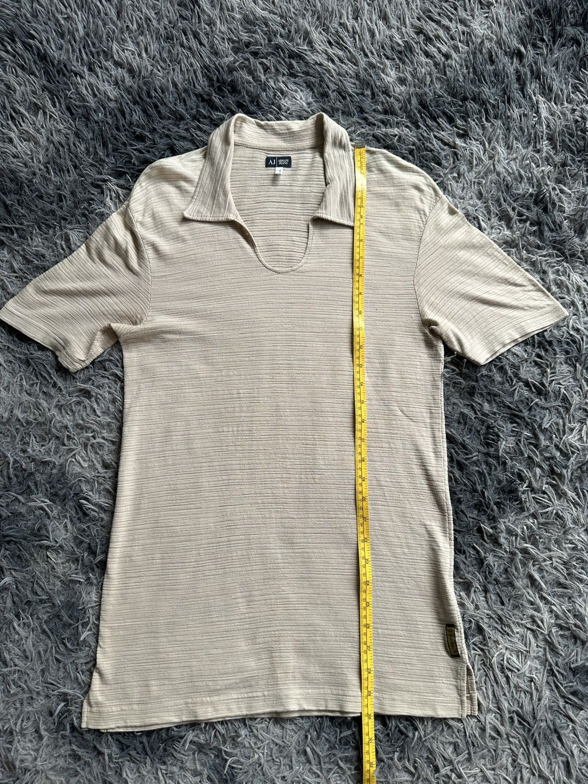Giorgio Armani 00’s Armani Jeans pleated fabric polo tee Size US M / EU 48-50 / 2 - 9 Thumbnail