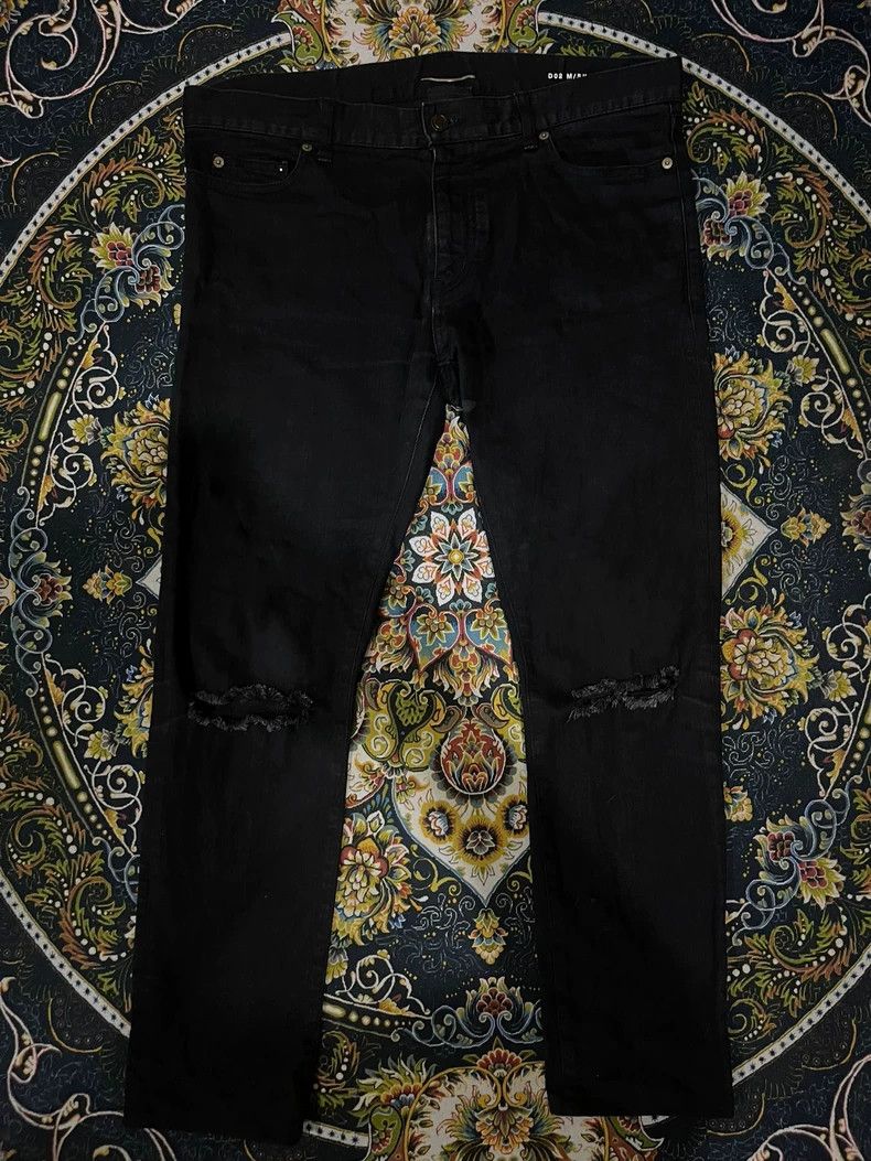 Saint Laurent Paris Saint Laurent Black Distressed Denim Jeans Size US 34 / EU 50 - 1 Thumbnail