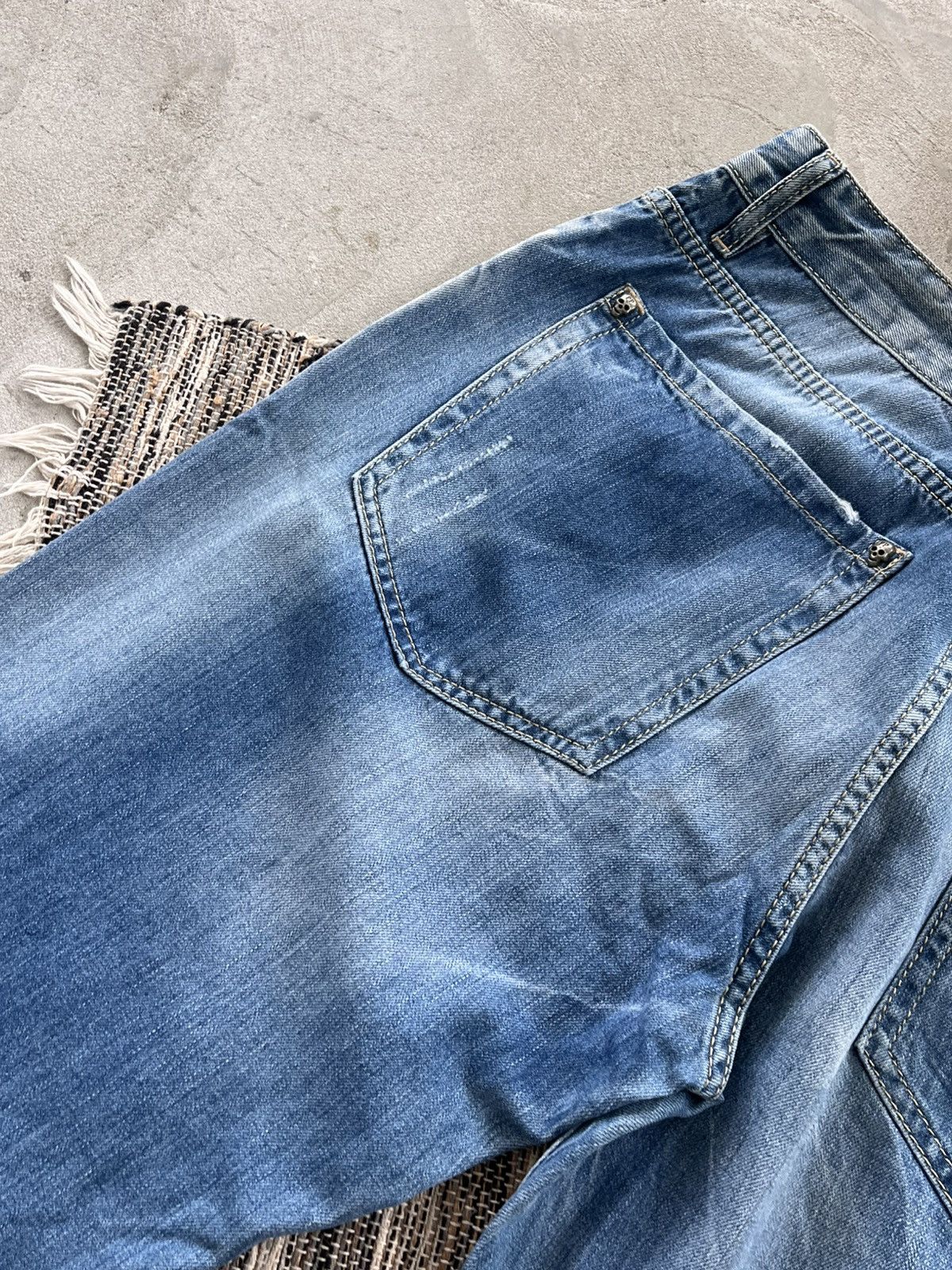 Philipp Plein New Philipp Plein Jeans Light Blue denim Distressed Wide Y2K Size US 36 / EU 52 - 12 Thumbnail