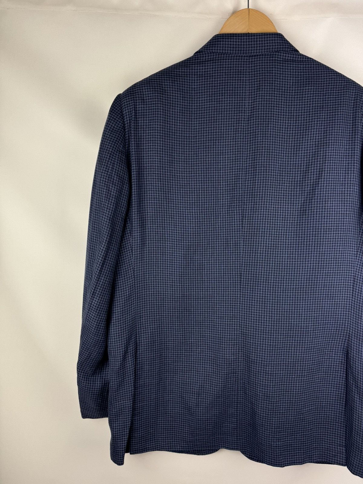 Ermenegildo Zegna Ermenegildo Zegna Duo Wool Silk Linen Checked Blazer Jacket Size 46R - 12 Thumbnail
