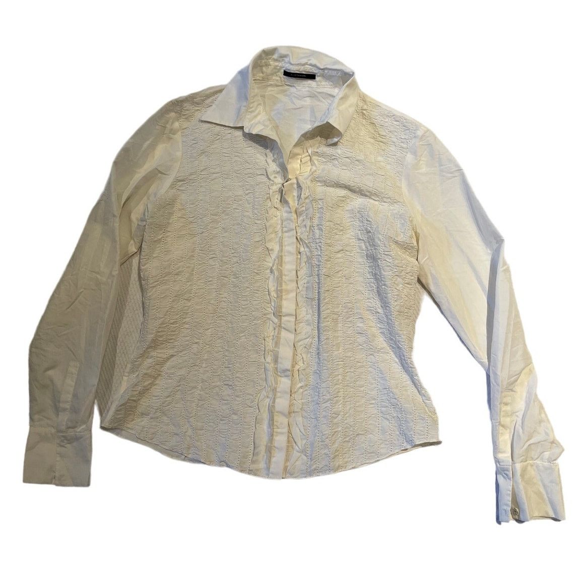 Elie Tahari Elie Tahari White Button Up Blouse Size Medium Lace Front Size M / US 6-8 / IT 42-44 - 1 Thumbnail