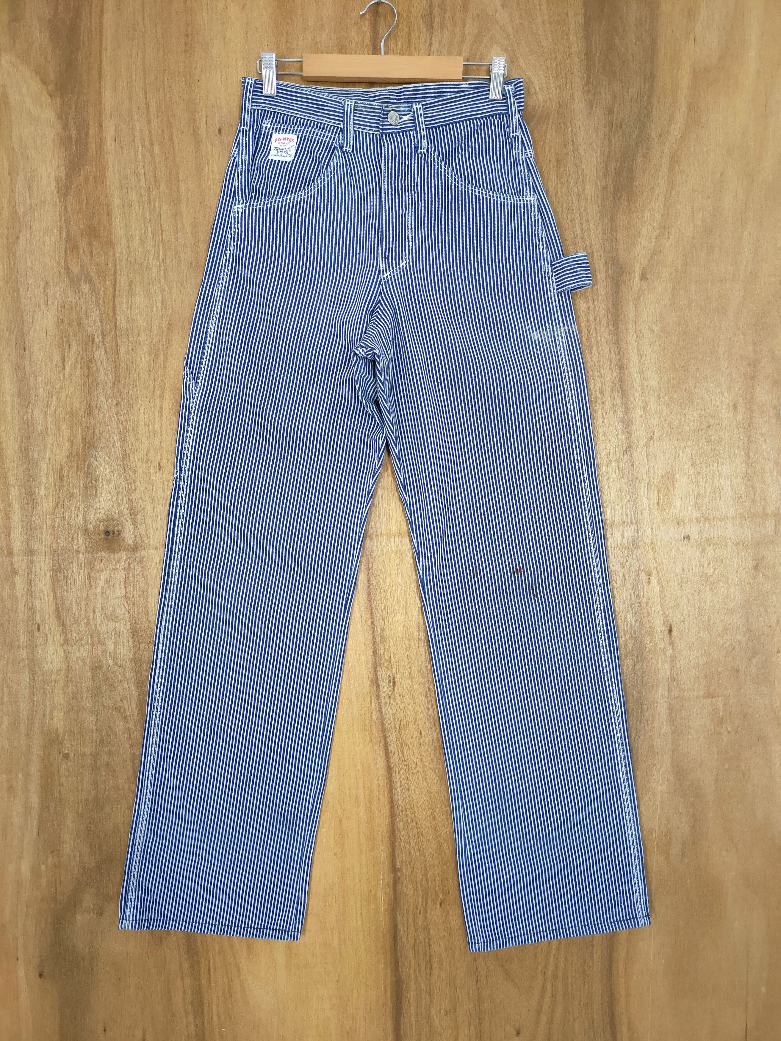 Japanese Brand × OVER THE STRiPES VINTAGE JAPANESE HICKORY STRIPE CARGO PANTS Size US 28 / EU 44 - 1 Thumbnail