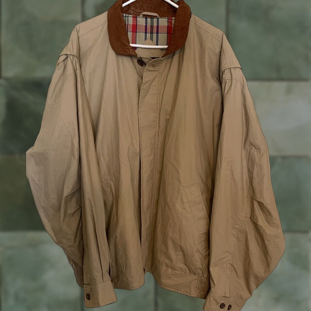 Gant VINTAGE GANT Lined Leather Collar Bomber Jacket Dad Grandpa Winter Plaid 2XL Beige Dry Clean Only Mens Regular XXL Size US XXL / EU 58 / 5 - 1 Thumbnail