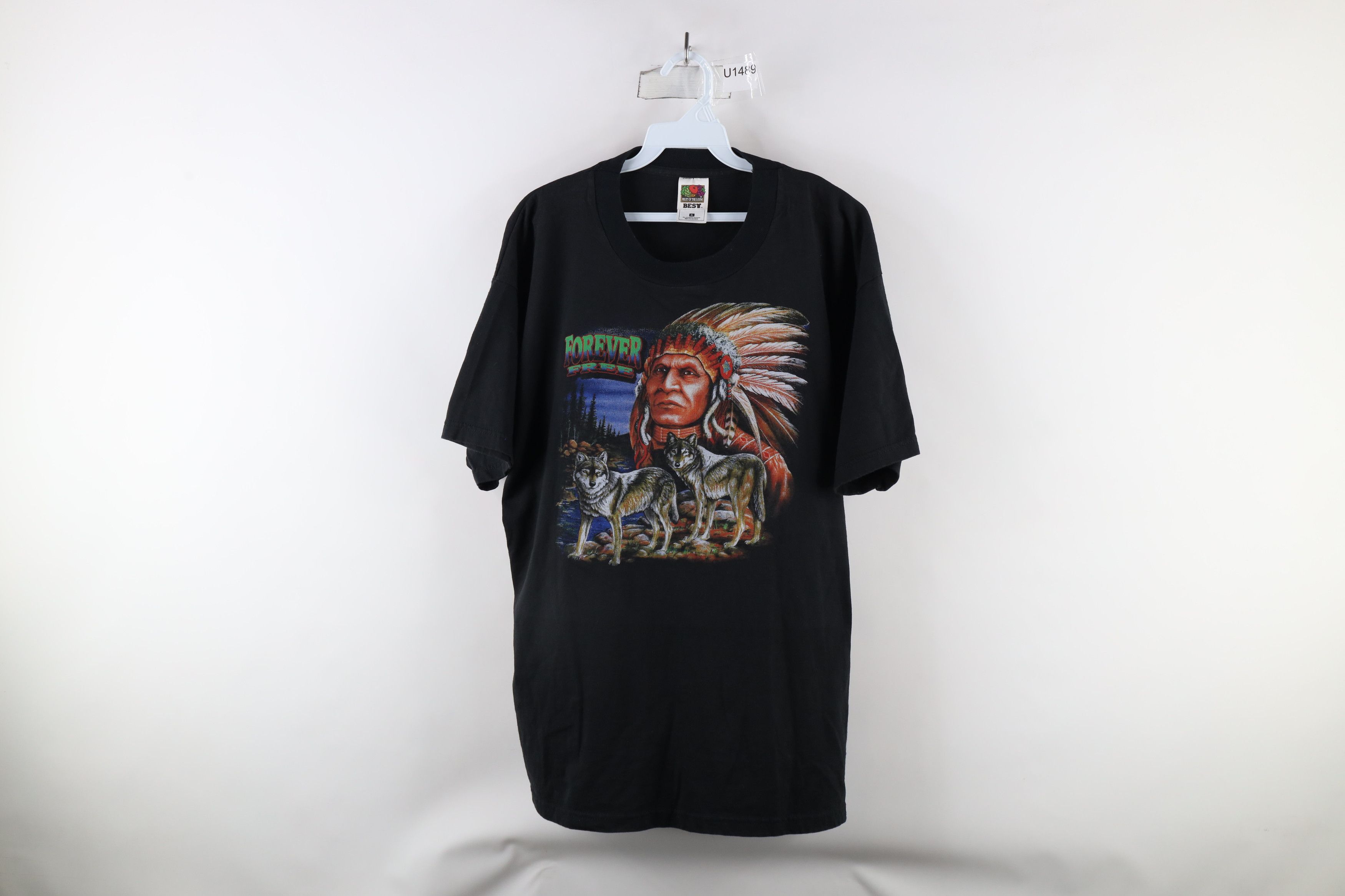 Vintage Vintage 90s Streetwear Free Indian Wolf Nature T-Shirt Size US XL / EU 56 / 4 - 1 Thumbnail