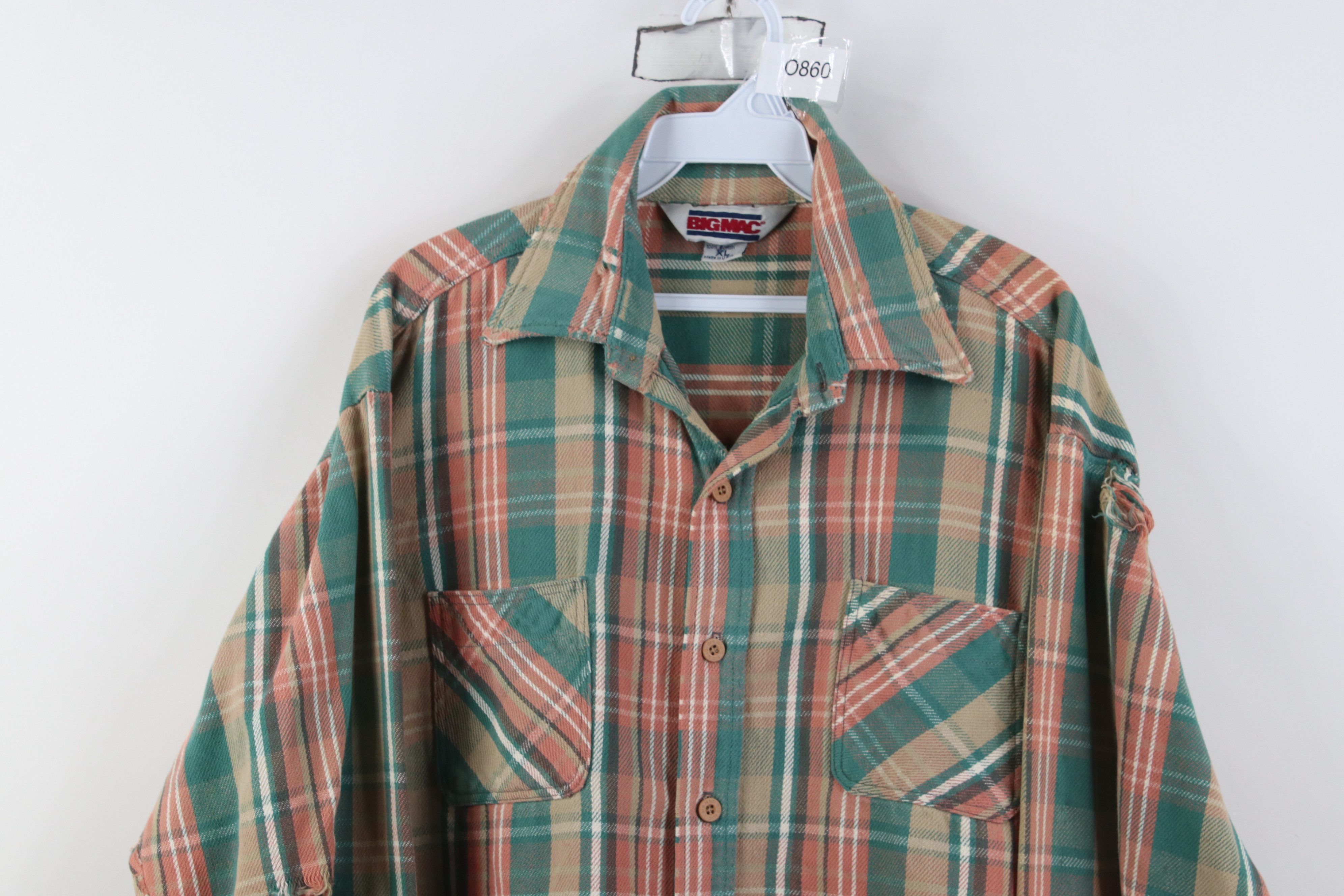 Vintage AS IS Vintage 70s Big Mac Collared Button Shirt Plaid USA Size US XL / EU 56 / 4 - 2 Thumbnail