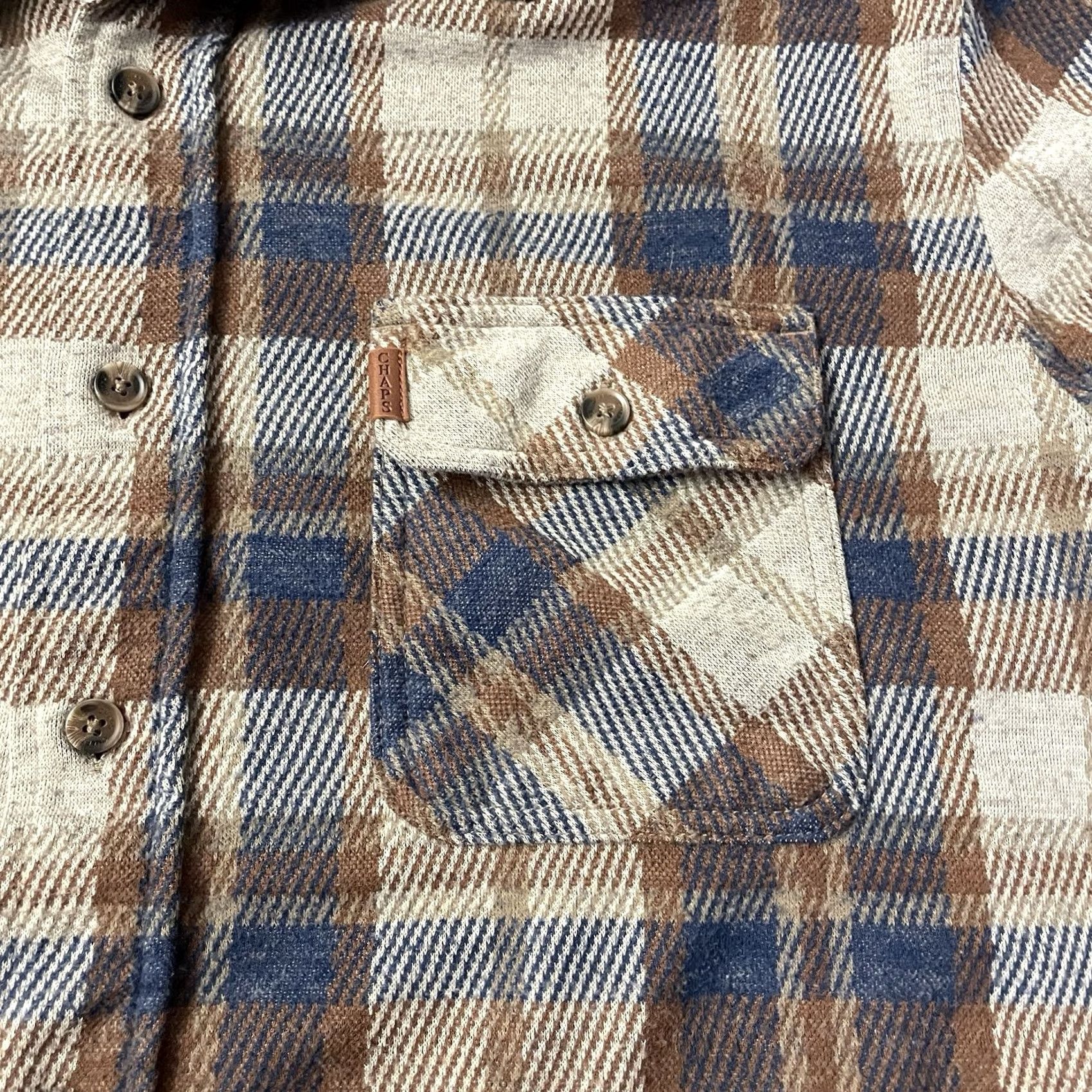 Chaps Chaps Ralph Lauren Long Sleeve Button-Down Shirt Adult Large Plaid Brown Mens Size US L / EU 52-54 / 3 - 4 Thumbnail