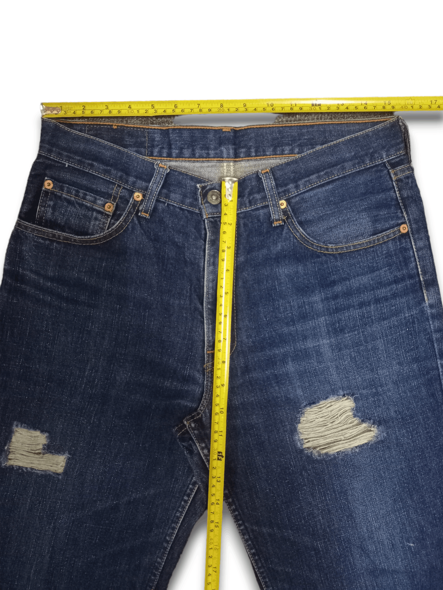 Levi's × Levi's Vintage Clothing Vintage Levis 502 Blue Wash Distressed Baggy Jeans Size US 31 - 11 Thumbnail