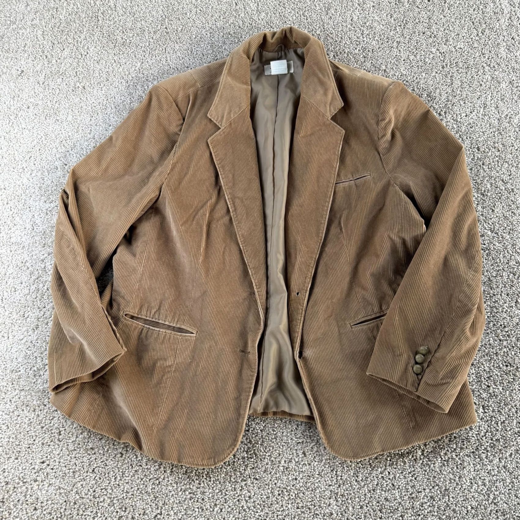 Vintage VINTAGE Sue Brett Blazer Jacket Womens 26 Beige Corduroy Lined Made Japan Street Style Jacket Size 4XL / US 24-26 - 2 Thumbnail