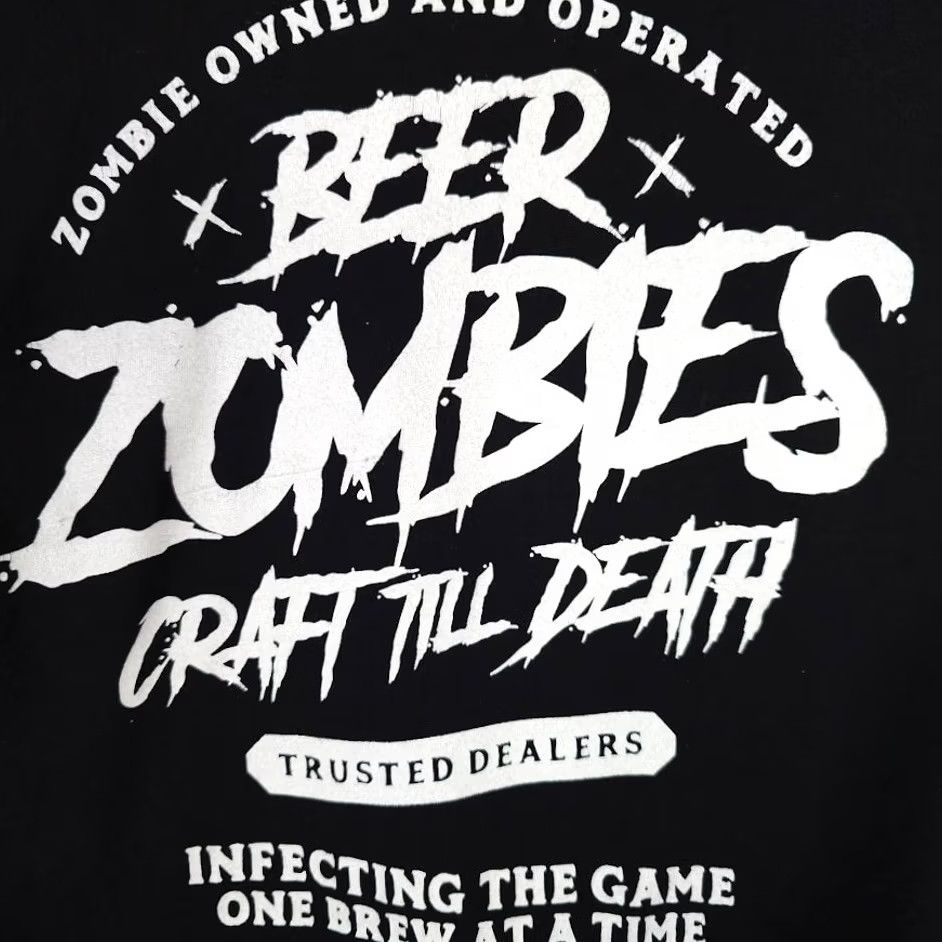 Vintage Beer Zombies T Shirt Mens XS Black Draft Till Death Las Vegas Made In USA Size US XS / EU 42 / 0 - 5 Thumbnail
