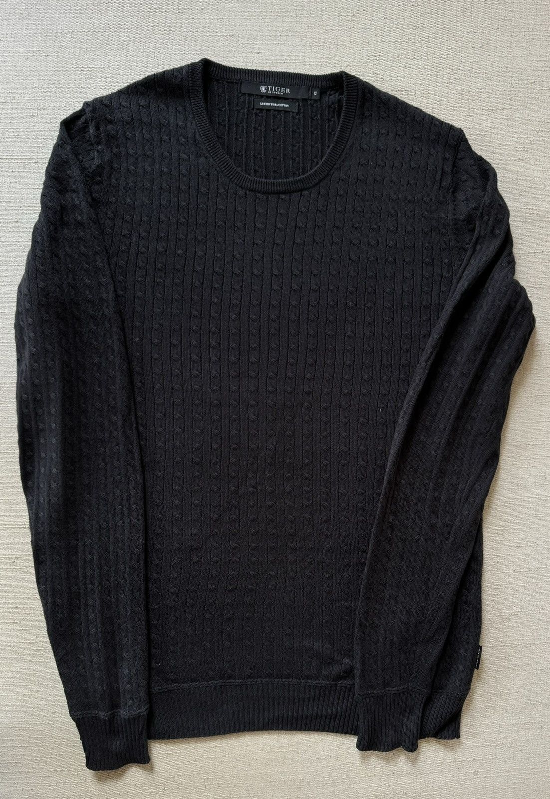 Tiger of Sweden Black Pima cotton cableknit sweater - Size XS Size US XS / EU 42 / 0 - 1 Thumbnail